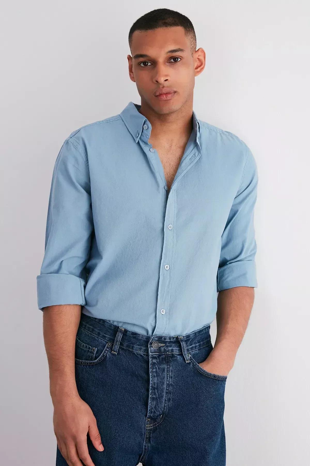 Blue Fitted Shirt, Anthracite, medium