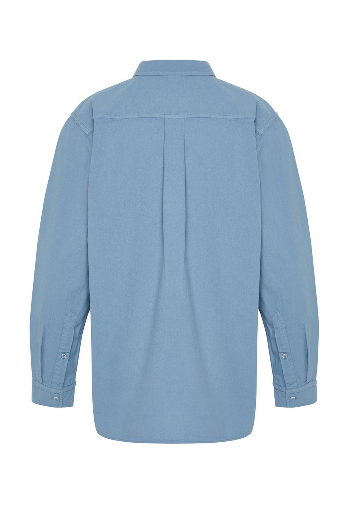 Blue Fitted Shirt, , large image number 5