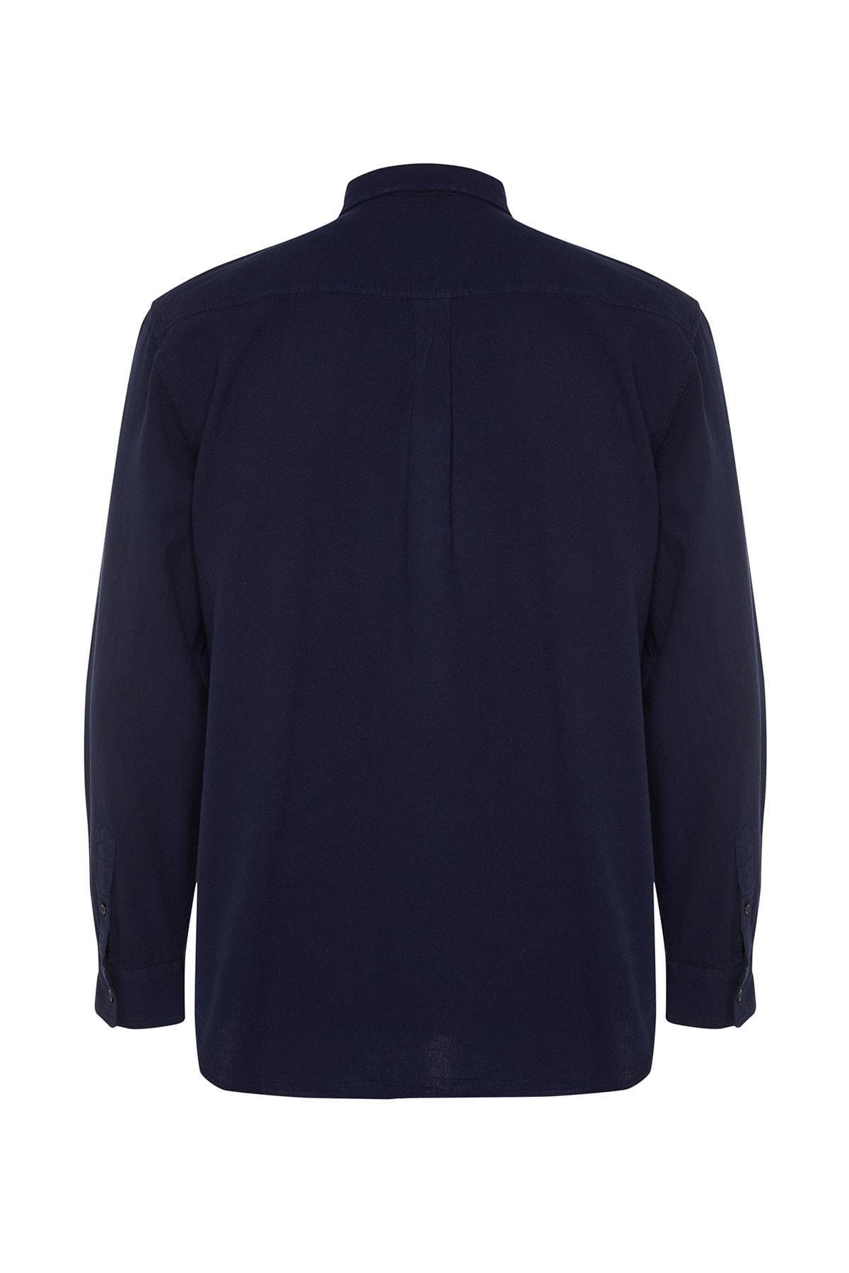 Navy Cotton Collared Shirt, , large image number 7