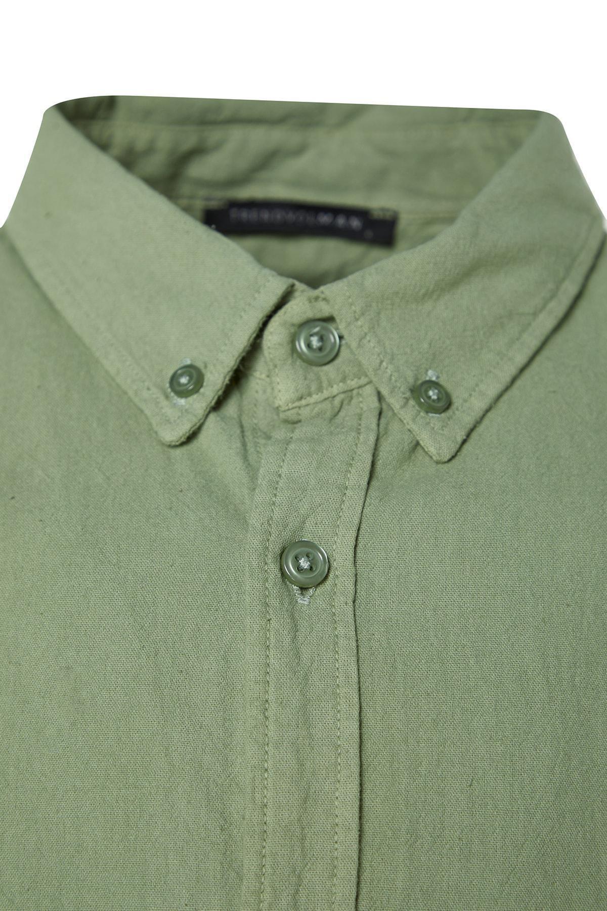 Khaki Cotton Collared Shirt, , large image number 3