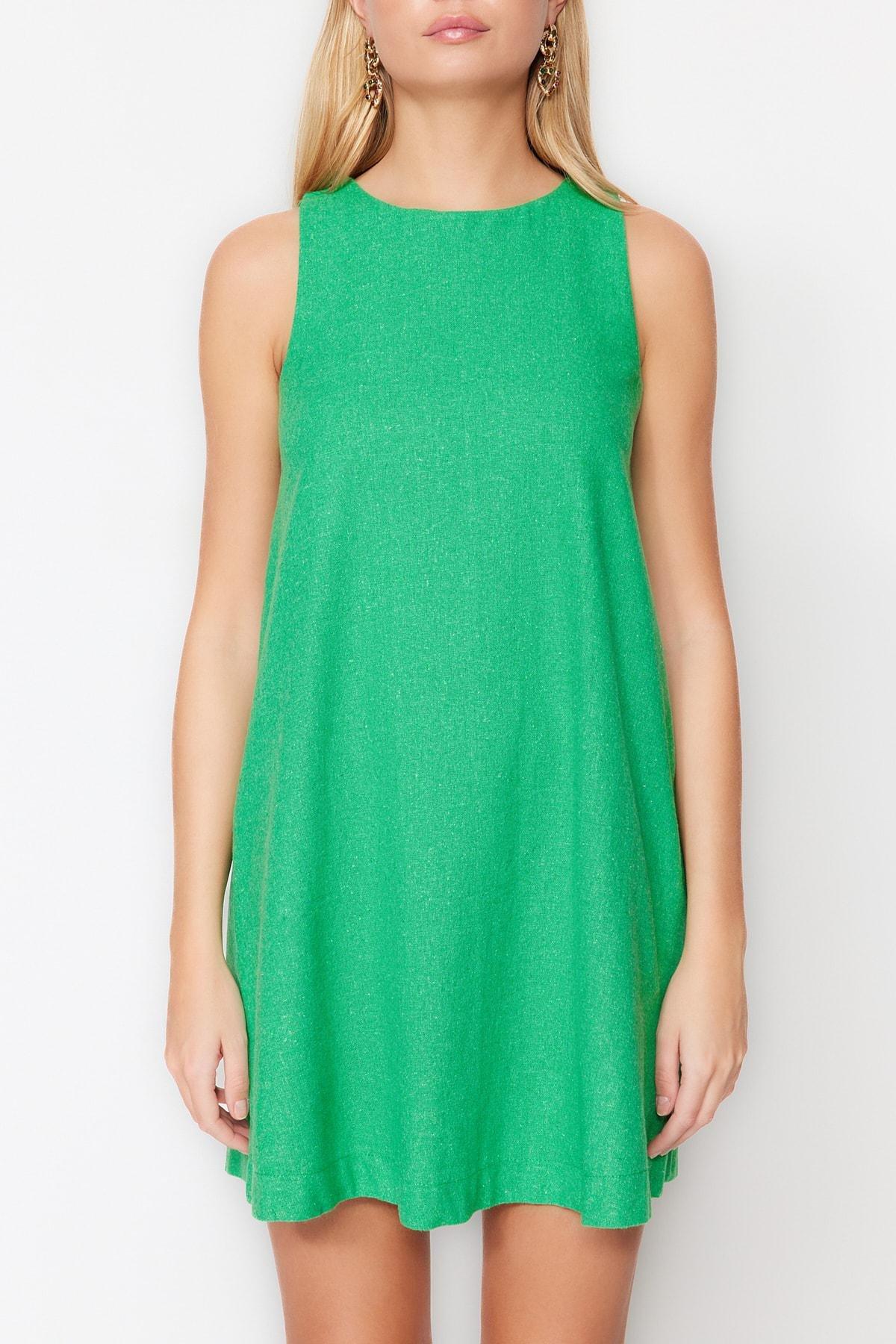 Green Cowl Neck Shift Dress, , large image number 1