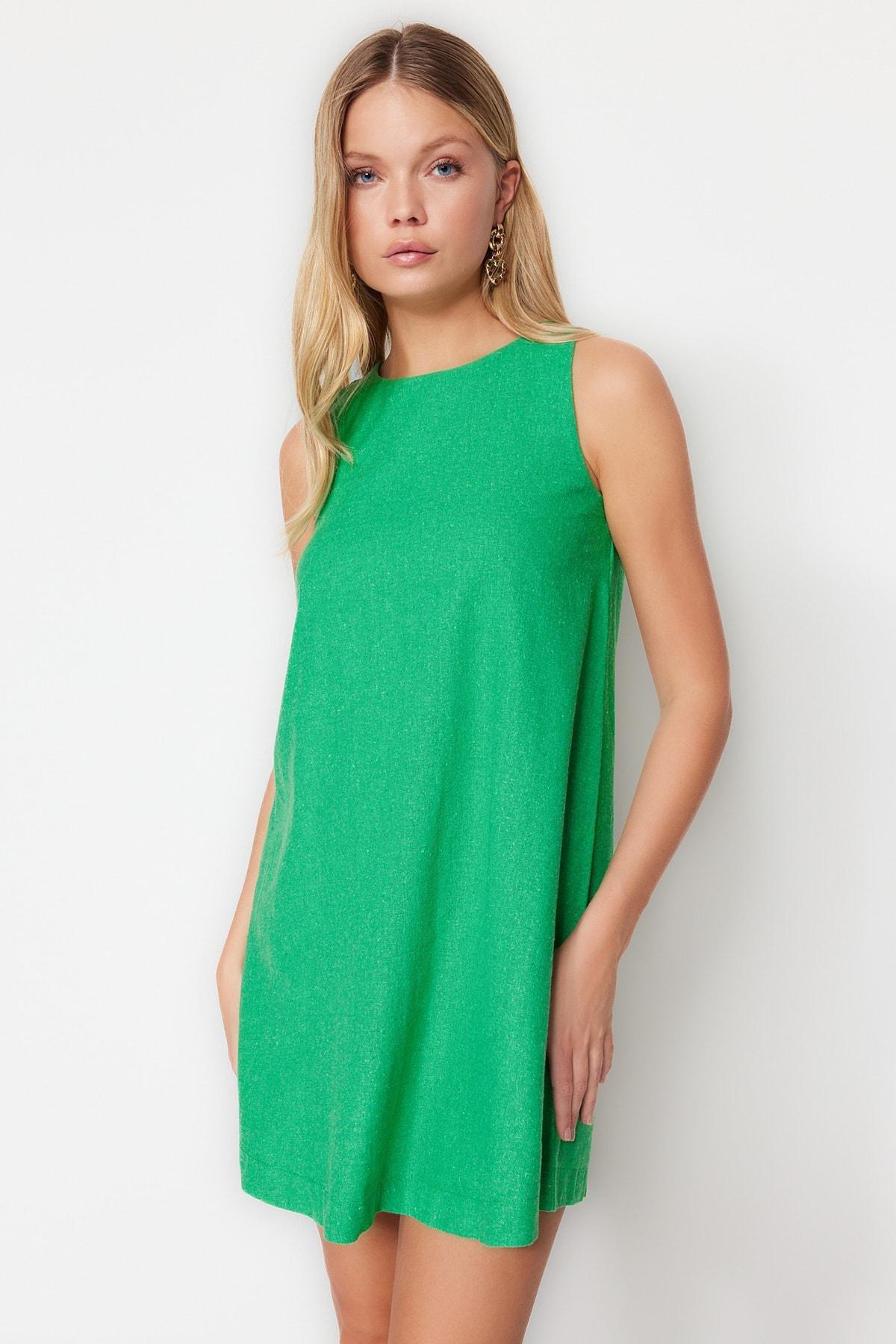 Green Cowl Neck Shift Dress, , large image number 3