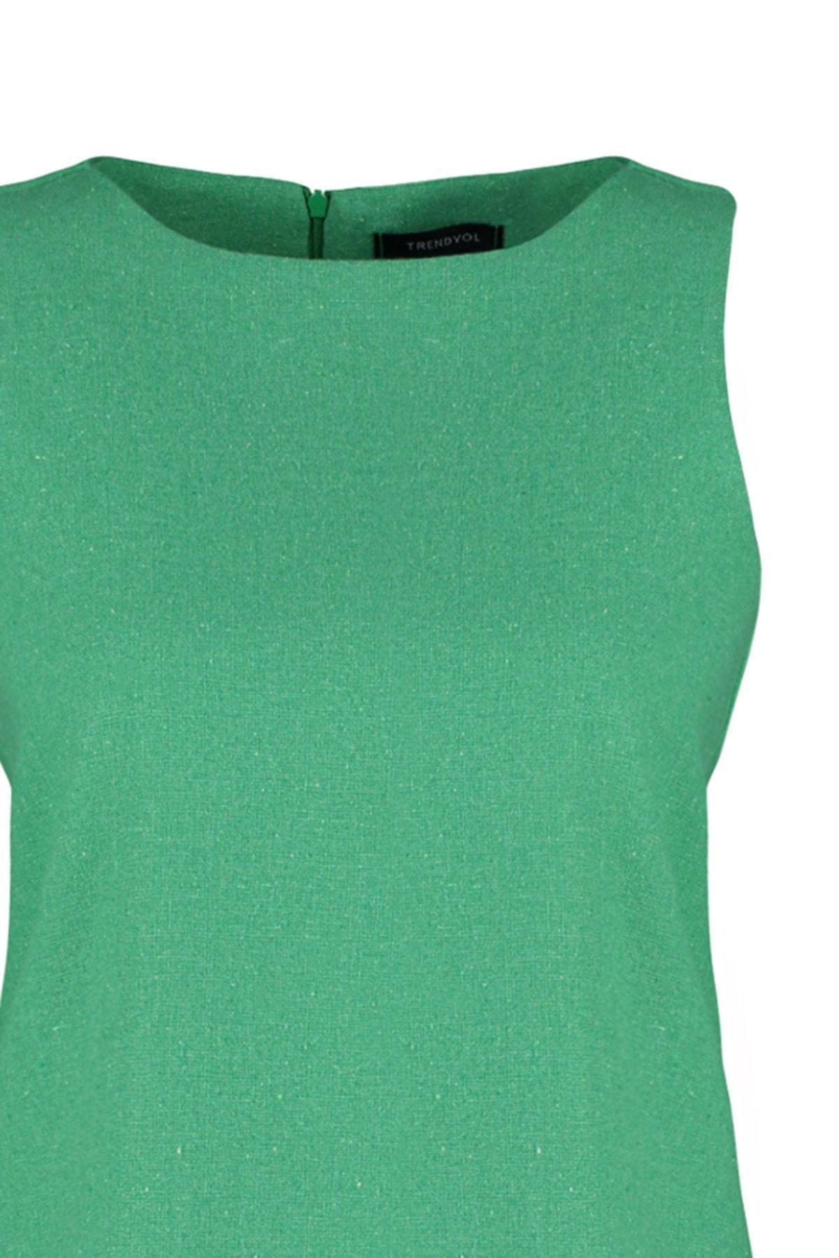 Green Cowl Neck Shift Dress, , large image number 6