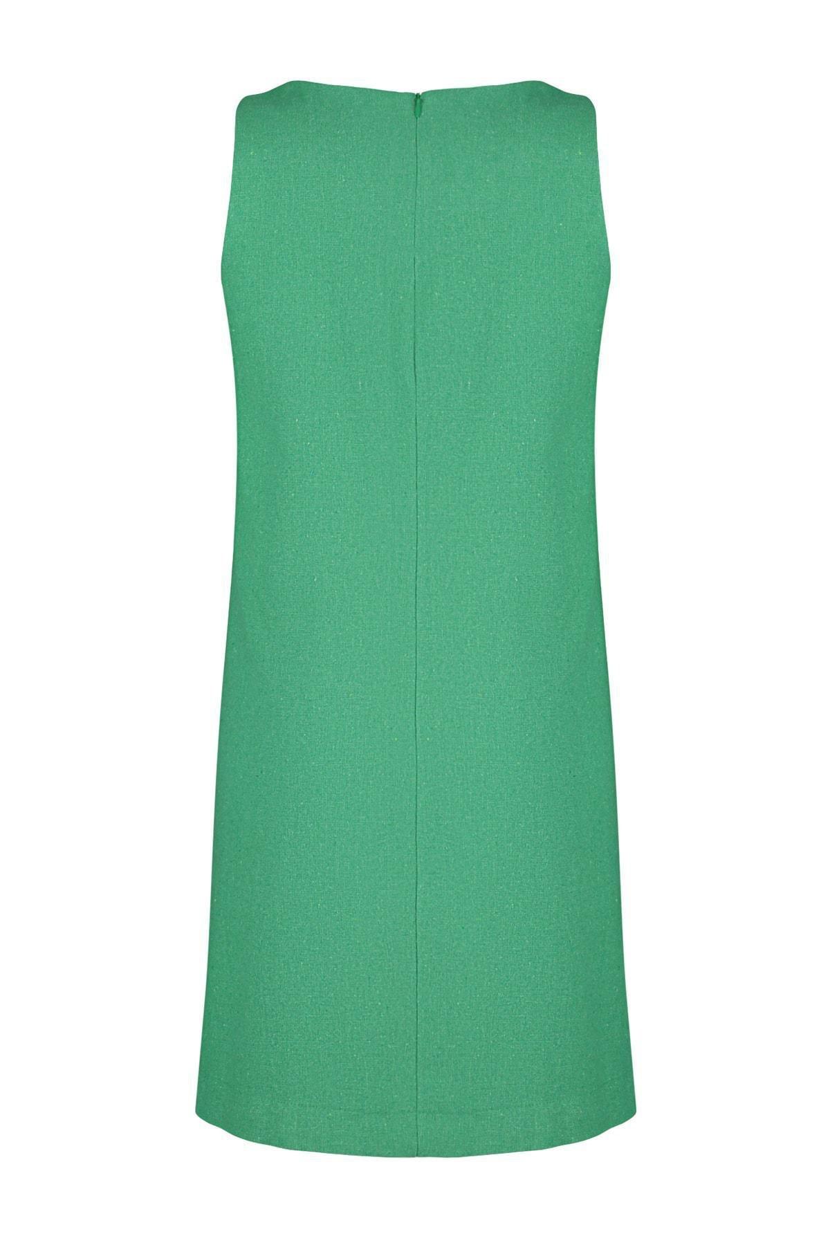 Green Cowl Neck Shift Dress, , large image number 7