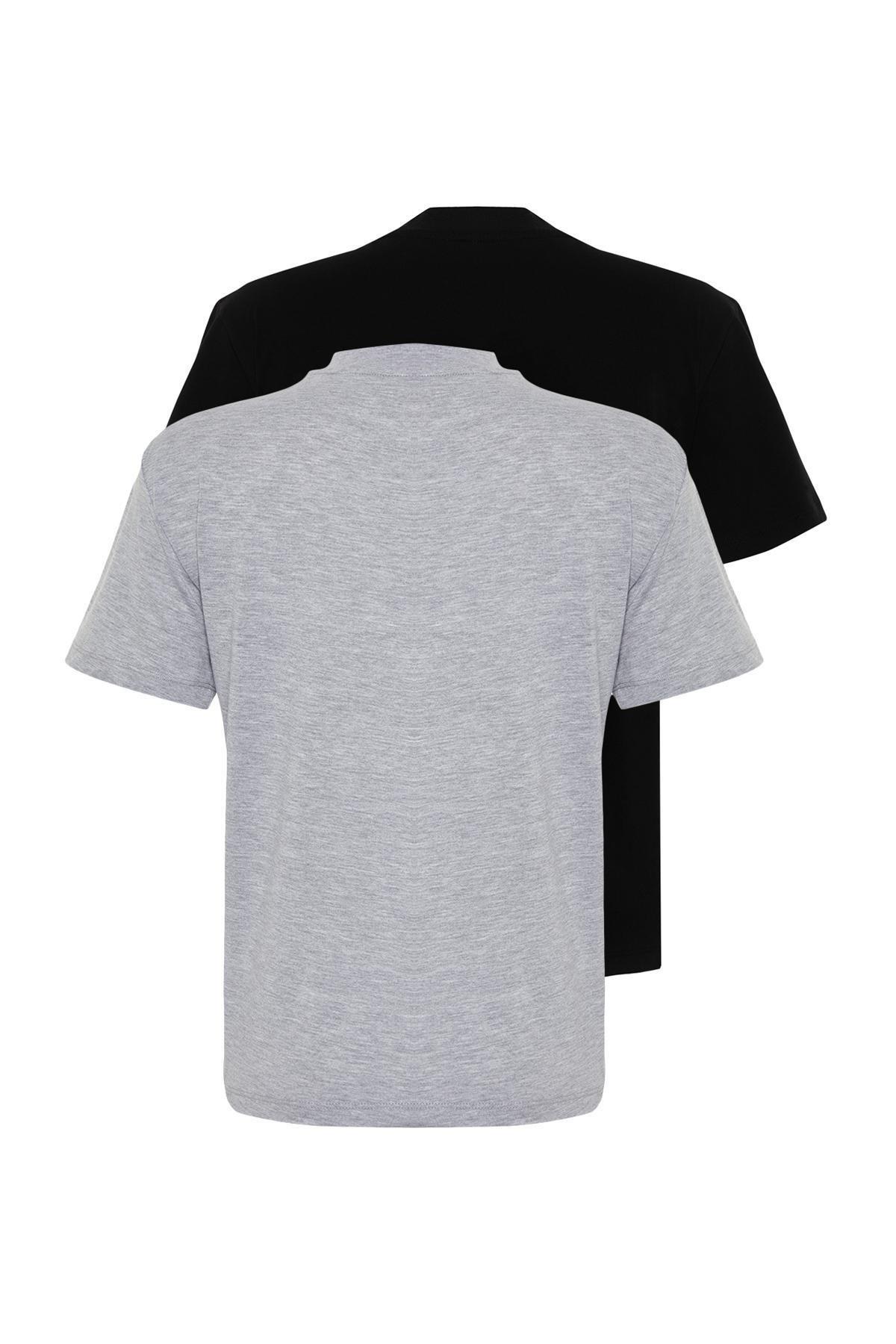 Multicolour Stand-Up Collar T-Shirt, Set Of 2, , large image number 6