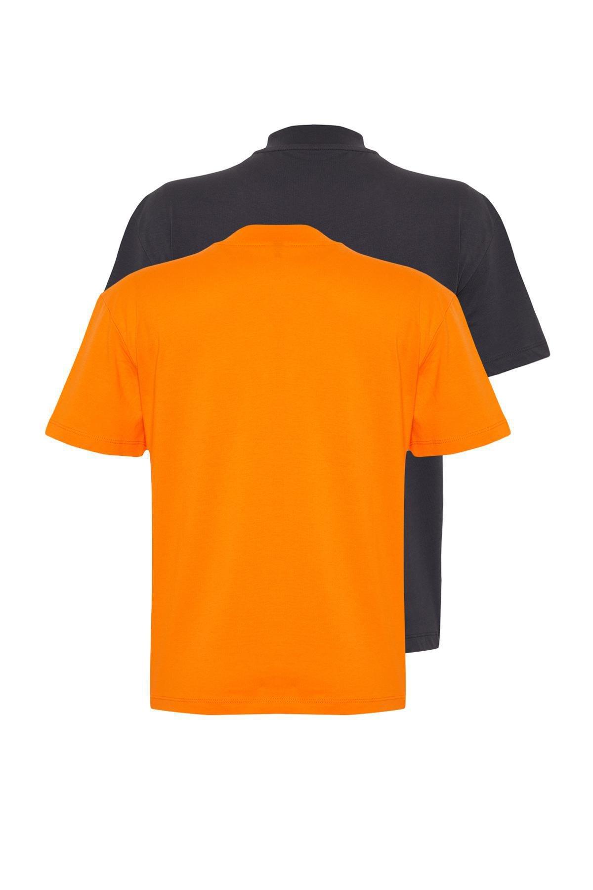 Multicolour Knitted T-Shirt, Set Of 2, Orange, large image number 7