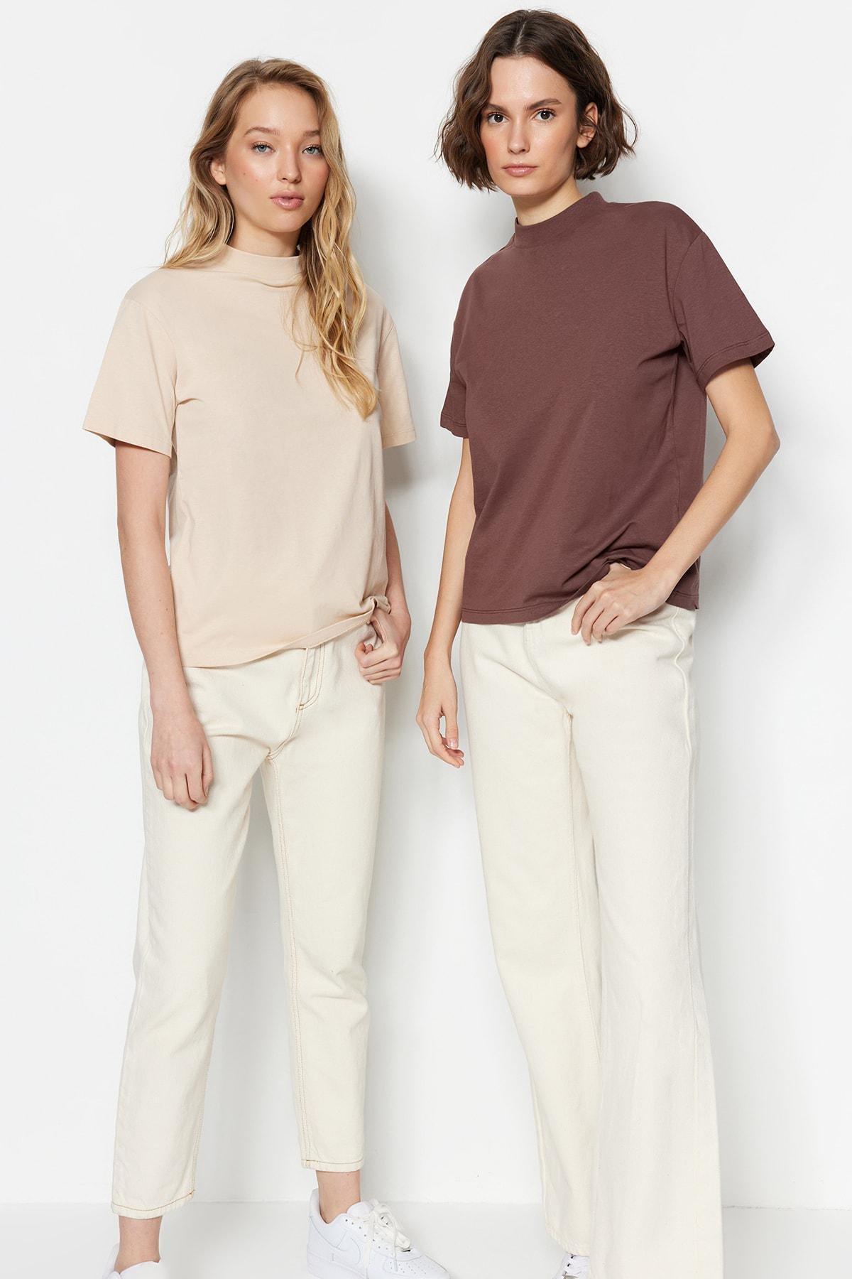 Multicolour Basic T-Shirt, Set Of 2, , large image number 0