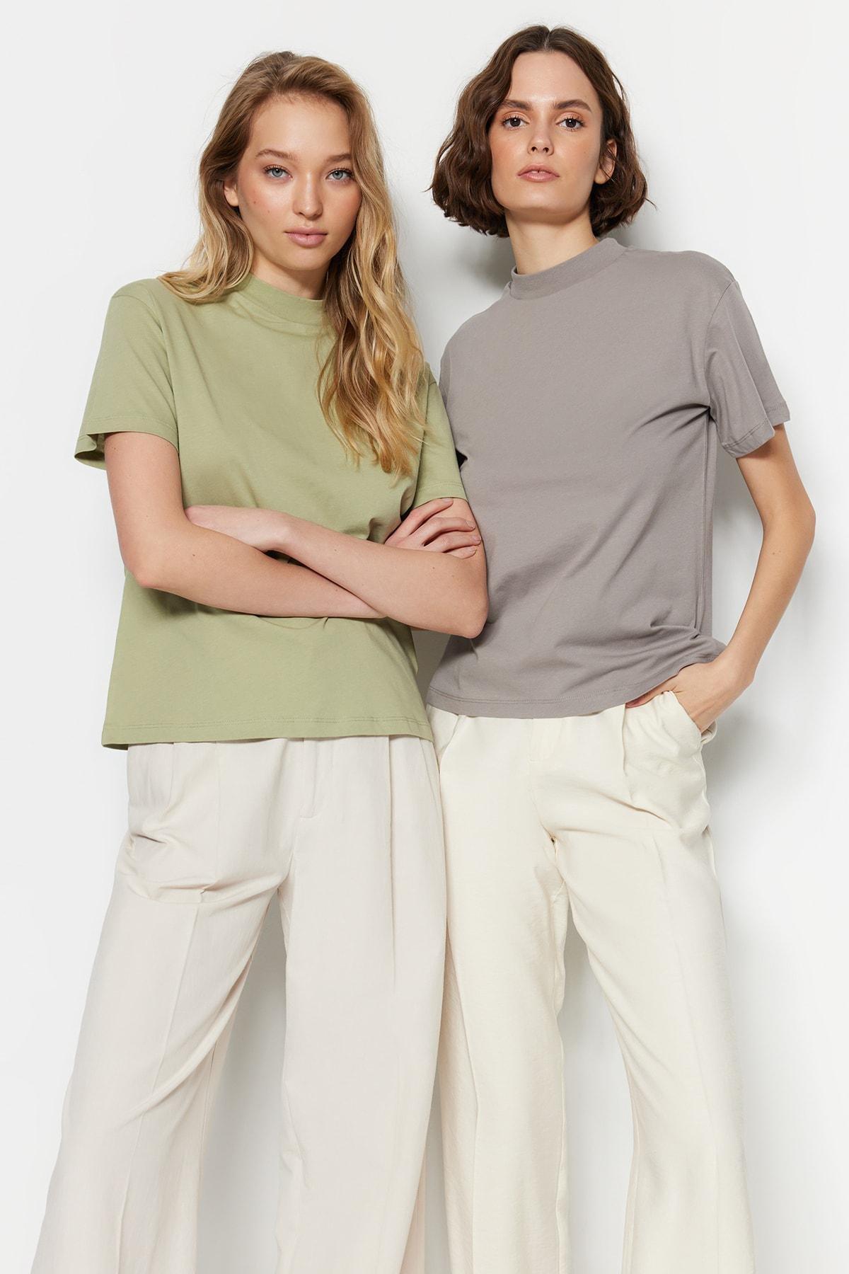 Multicolour Basic T-Shirt, Set Of 2, , large image number 0