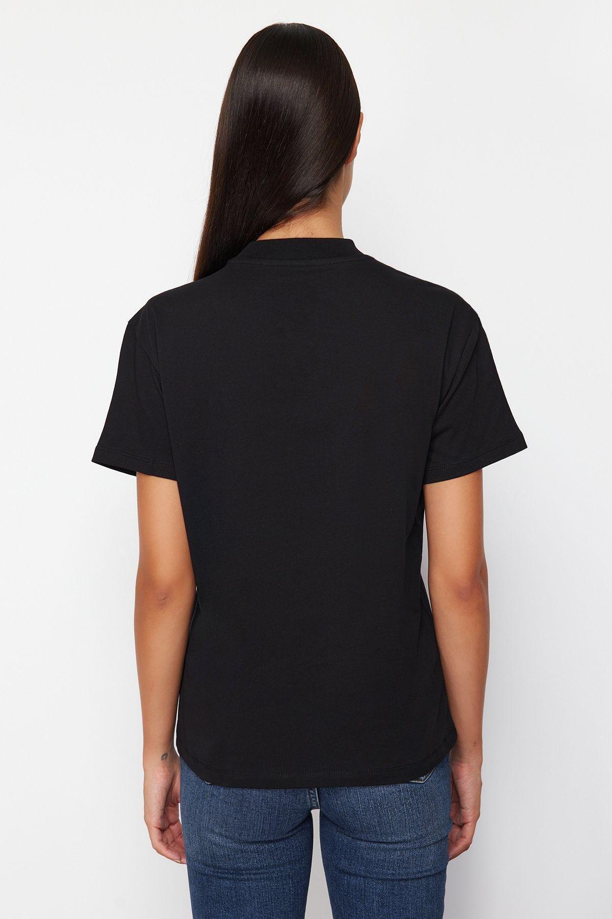 Pink-Black High Neck T-Shirts, set of 2, , large image number 2