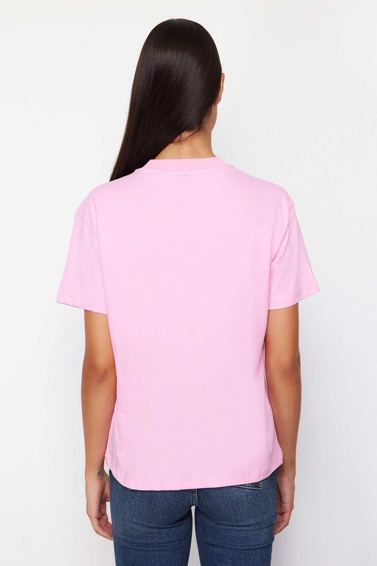 Pink-Black High Neck T-Shirts, set of 2, , large image number 4