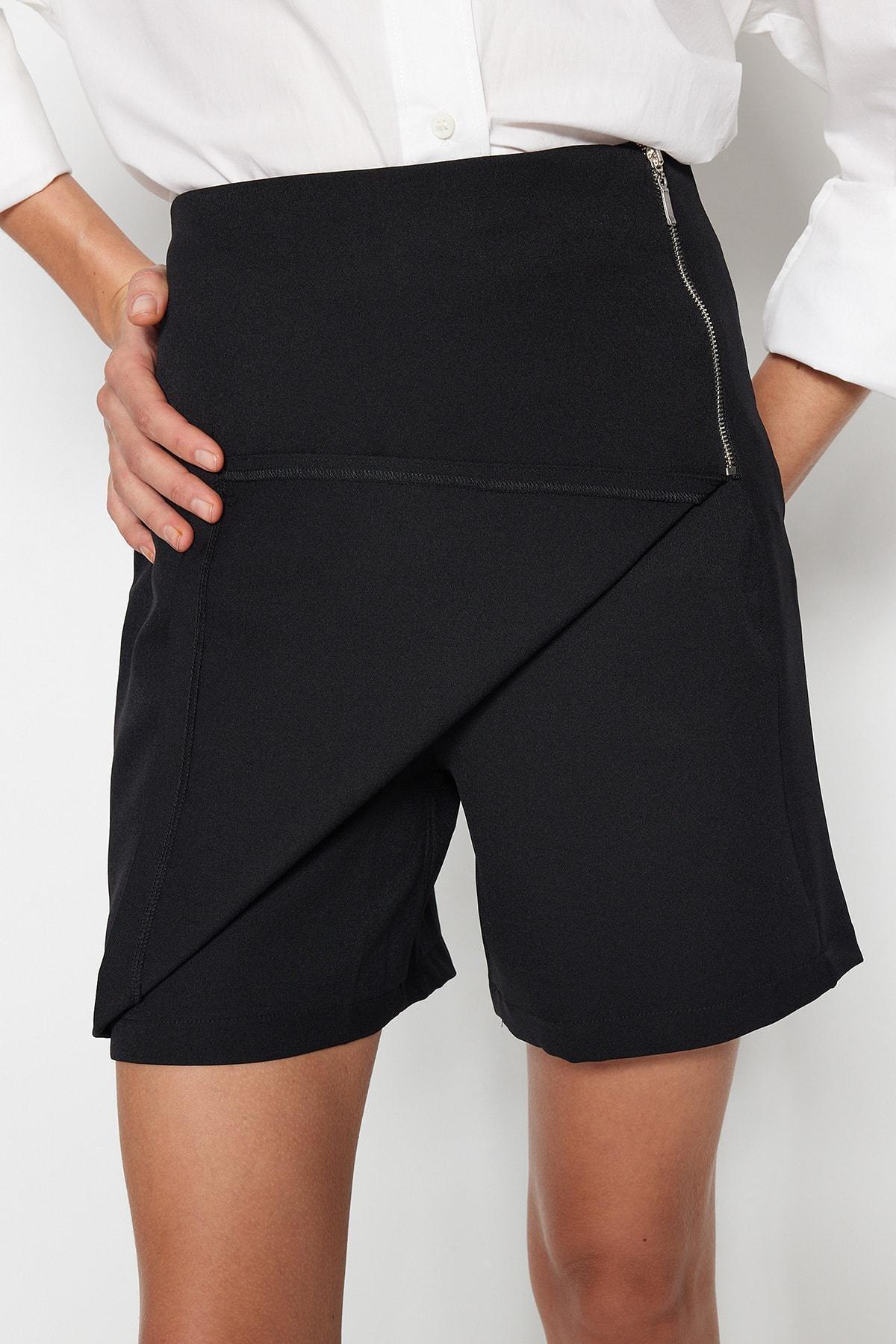 Trendyol - Black High Waist Mini Shorts