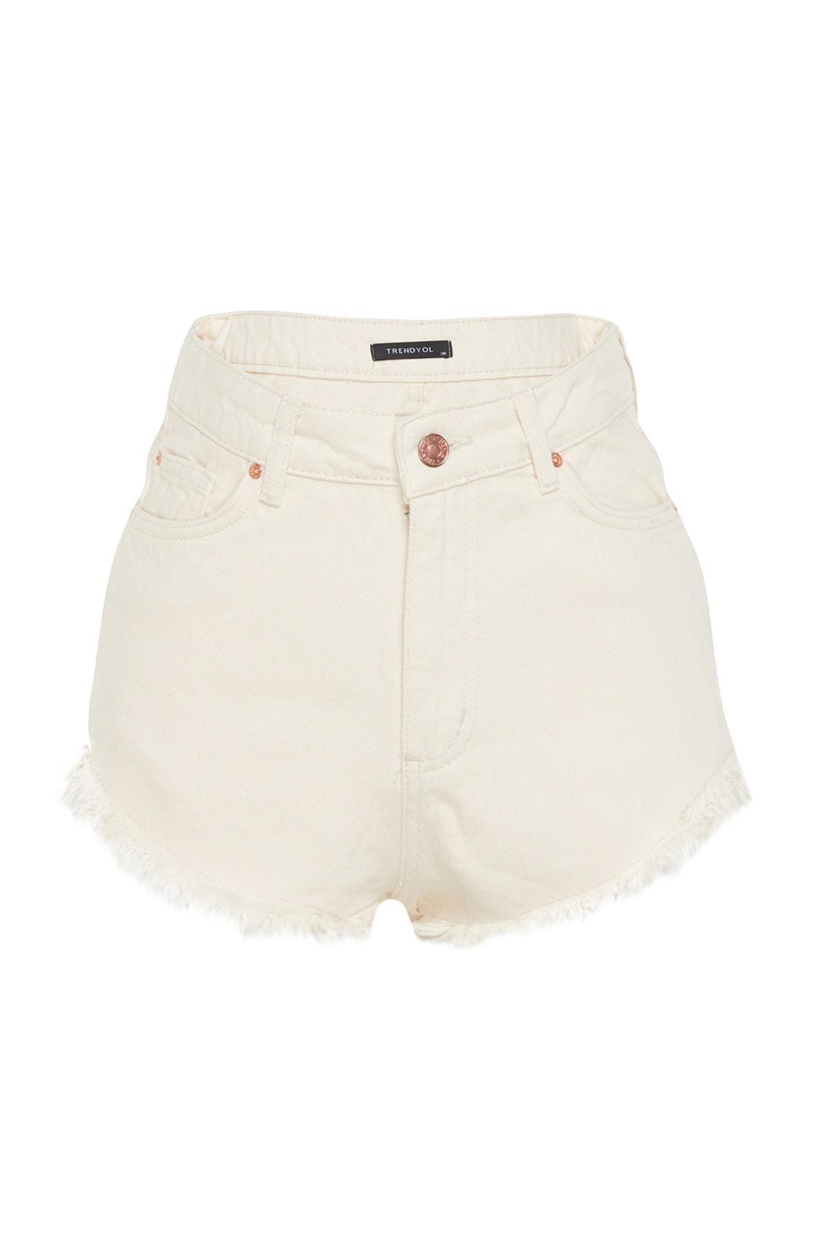 Cream High Waist Straight Shorts, , large image number 5