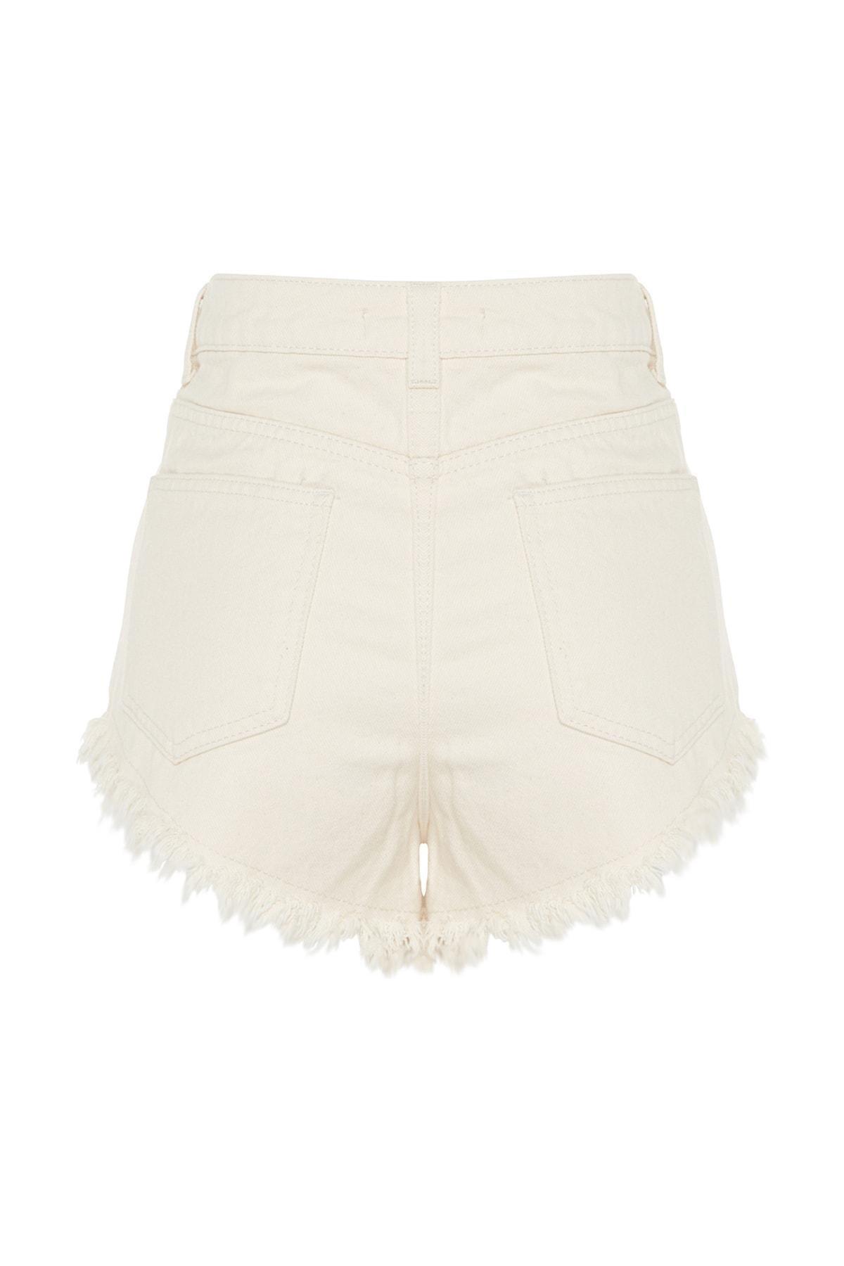 Cream High Waist Straight Shorts, , large image number 7