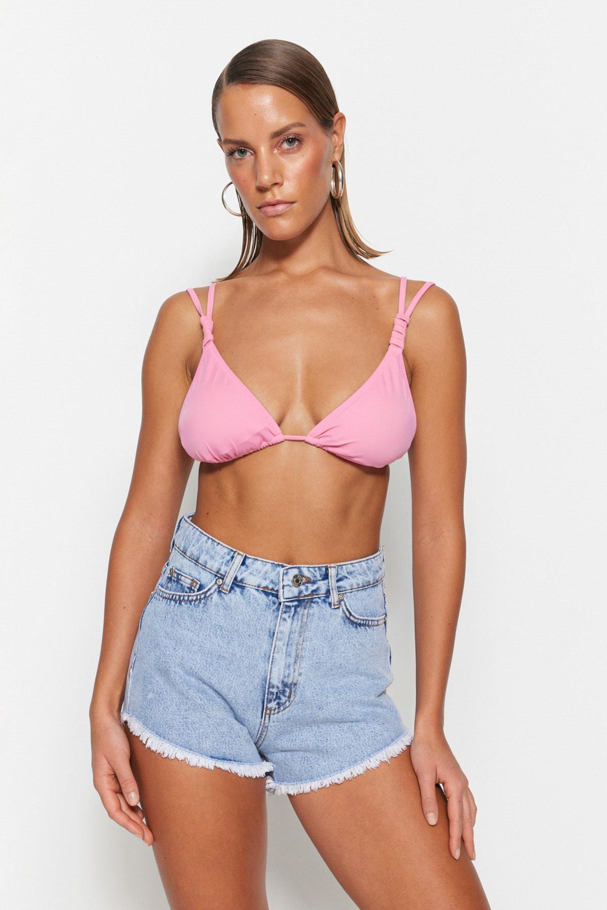 Blue High Waist Straight Shorts, , medium