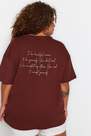 Trendyol - Brown Oversize Plus Size T-Shirt