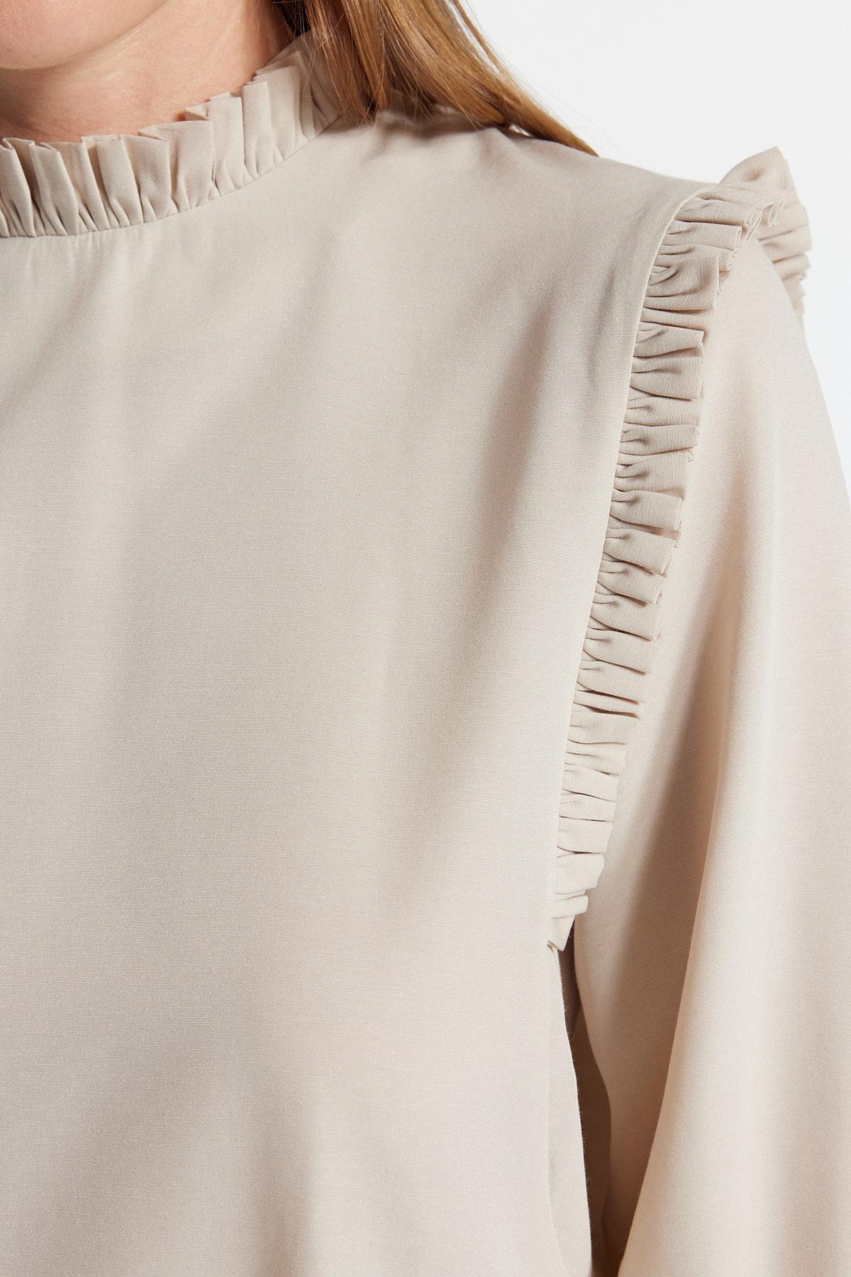 Beige Puffed Sleeve Tunic, , large image number 3