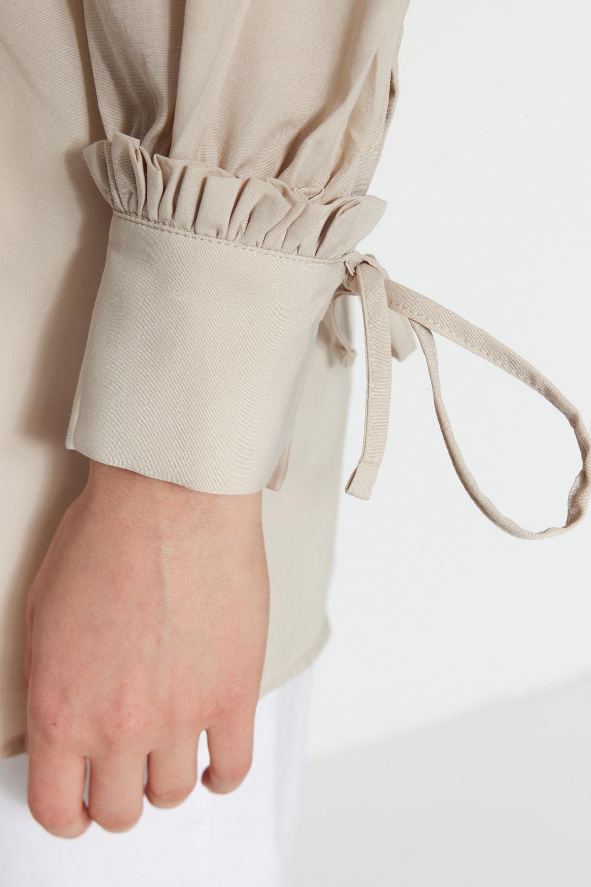 Beige Puffed Sleeve Tunic, , large image number 4