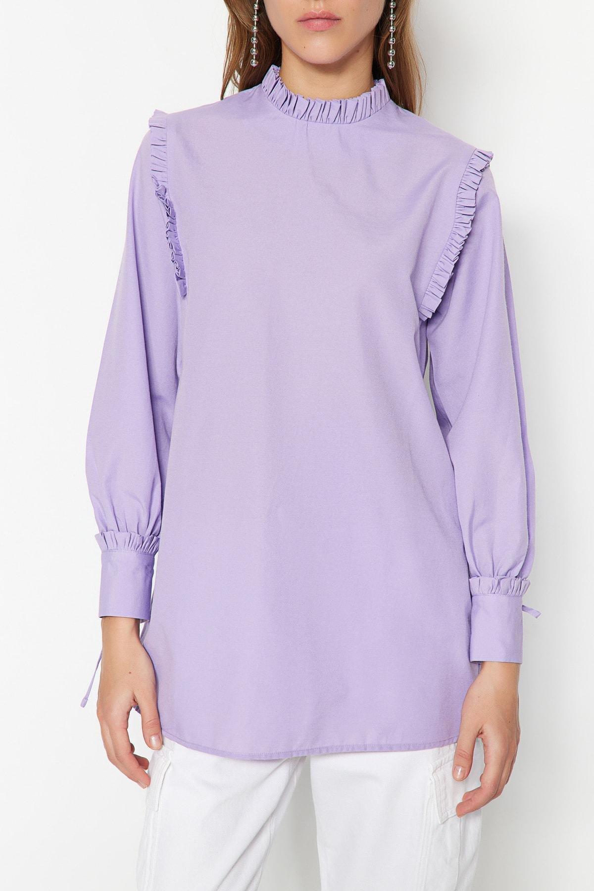 Purple Puffed Sleeve Tunic, , large image number 2