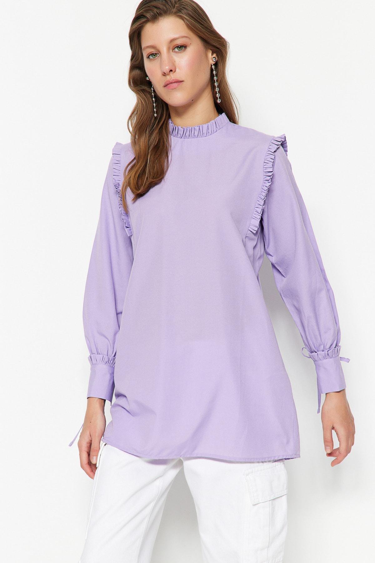 Purple Puffed Sleeve Tunic, , large image number 3