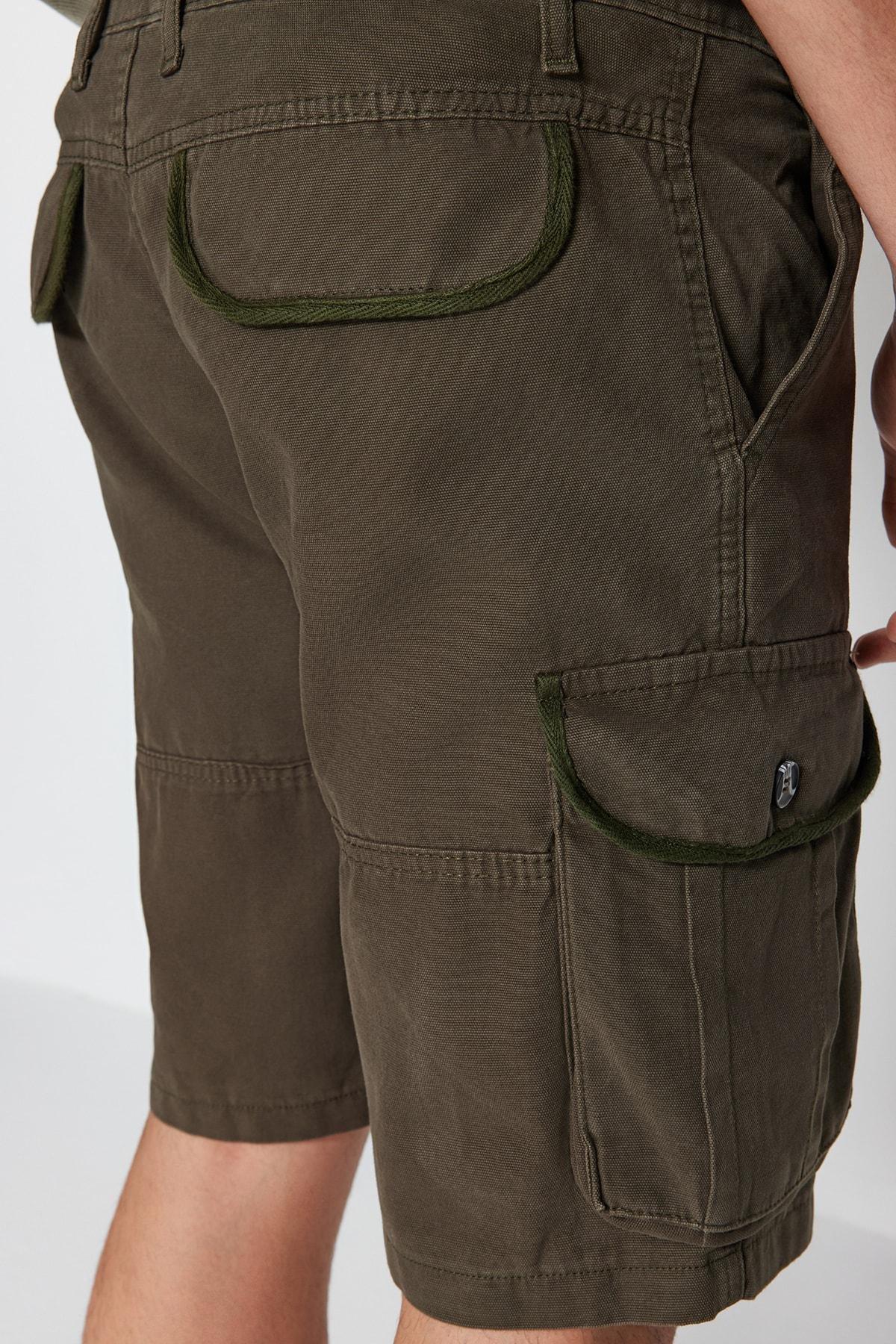 Khaki Canvas Cargo Shorts, Khaki, large image number 1