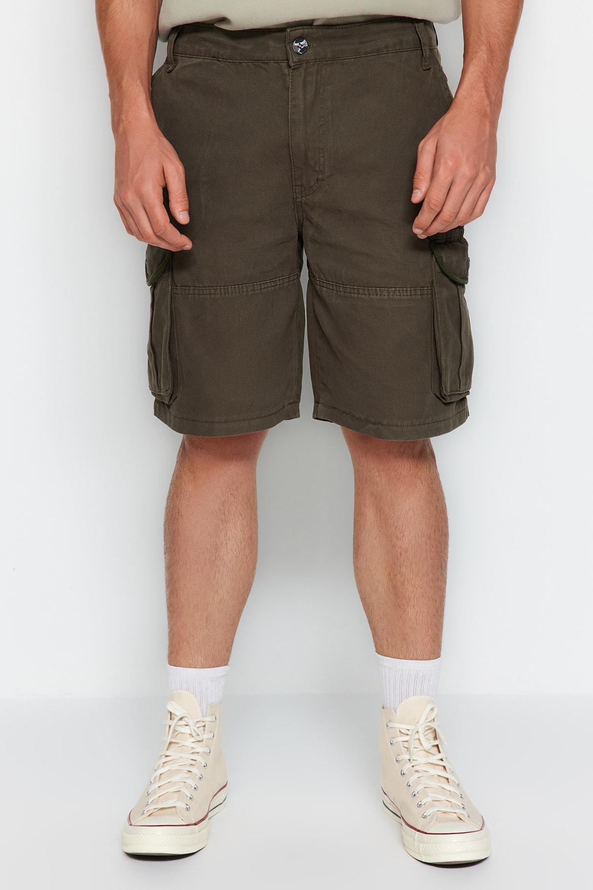 Khaki Canvas Cargo Shorts, Khaki, large image number 3