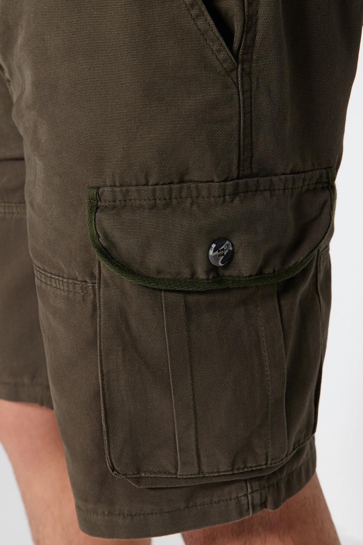 Khaki Canvas Cargo Shorts, Khaki, large image number 5