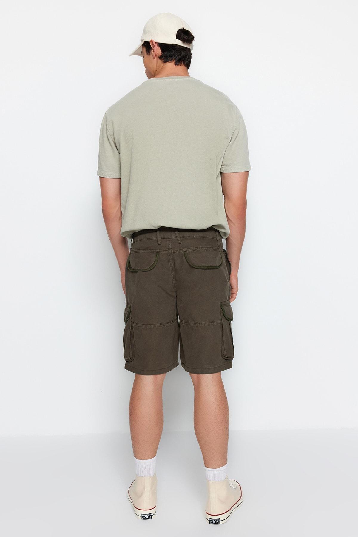 Khaki Canvas Cargo Shorts, Khaki, large image number 6