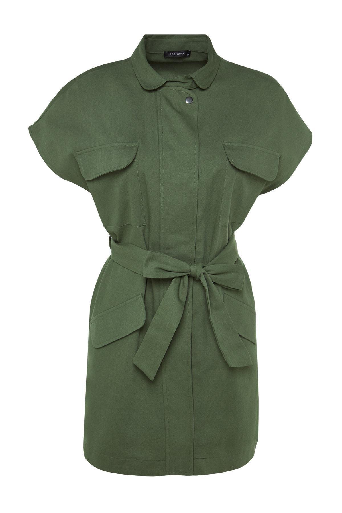 Khaki Shirt Collar Vest, , large image number 5