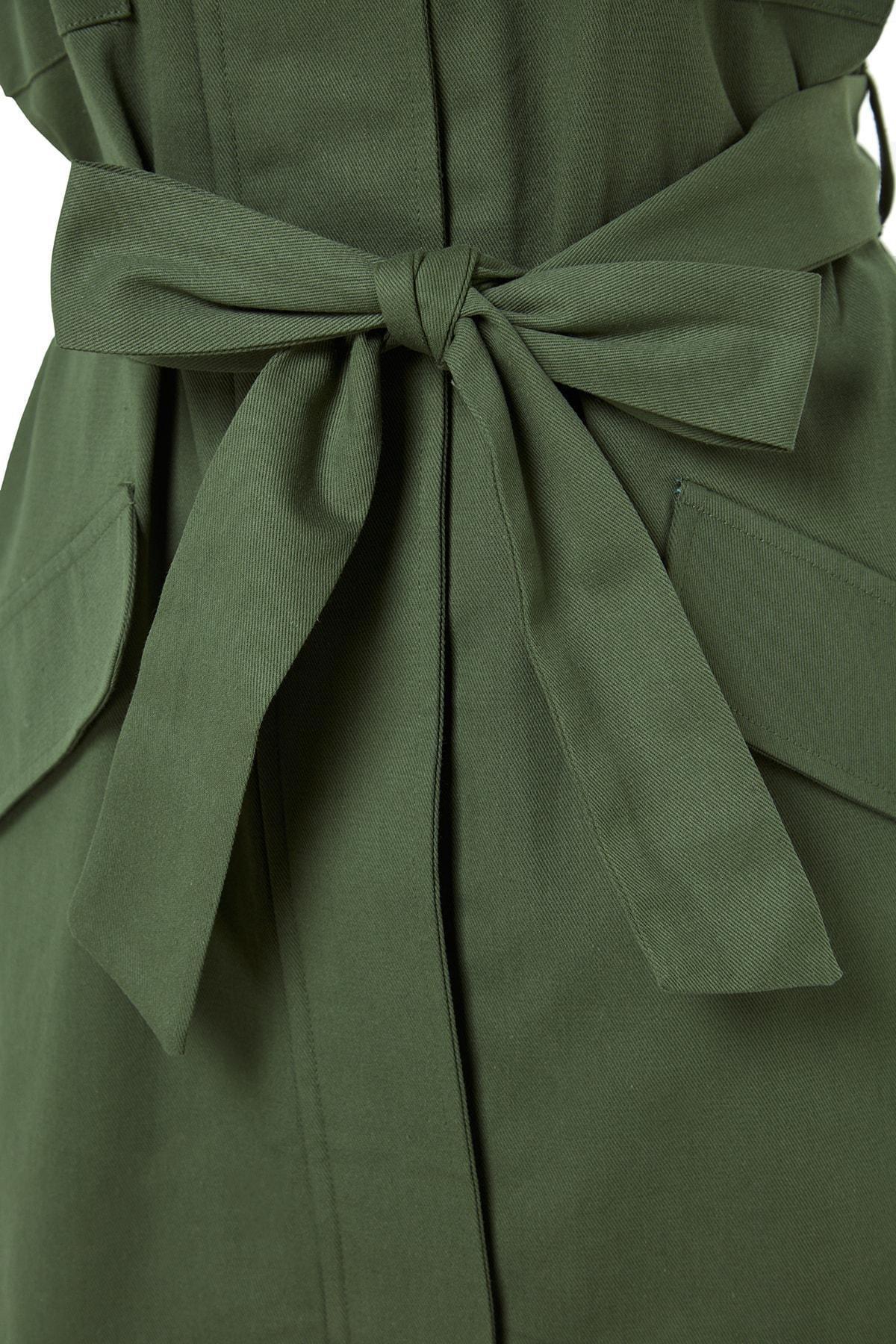 Khaki Shirt Collar Vest, , large image number 6