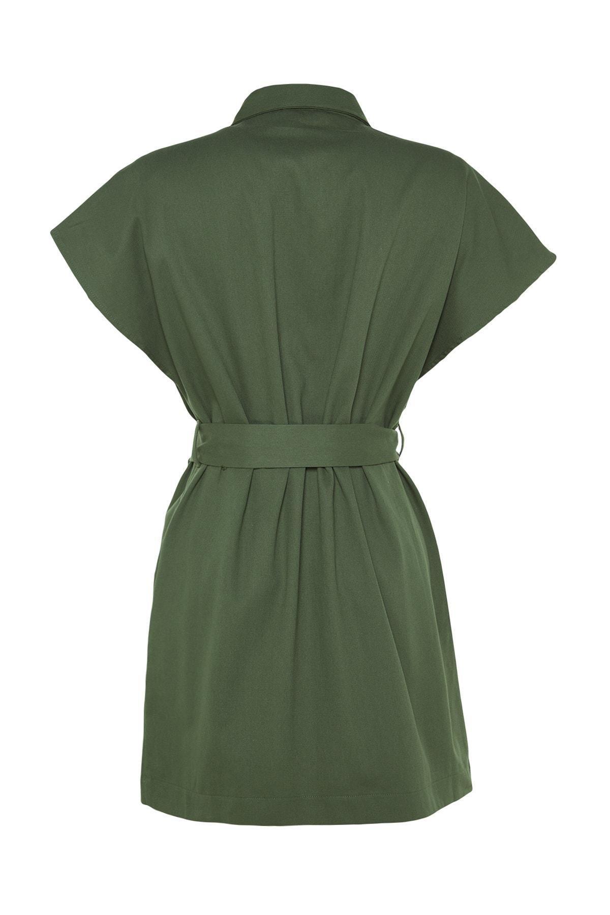 Khaki Shirt Collar Vest, , large image number 7