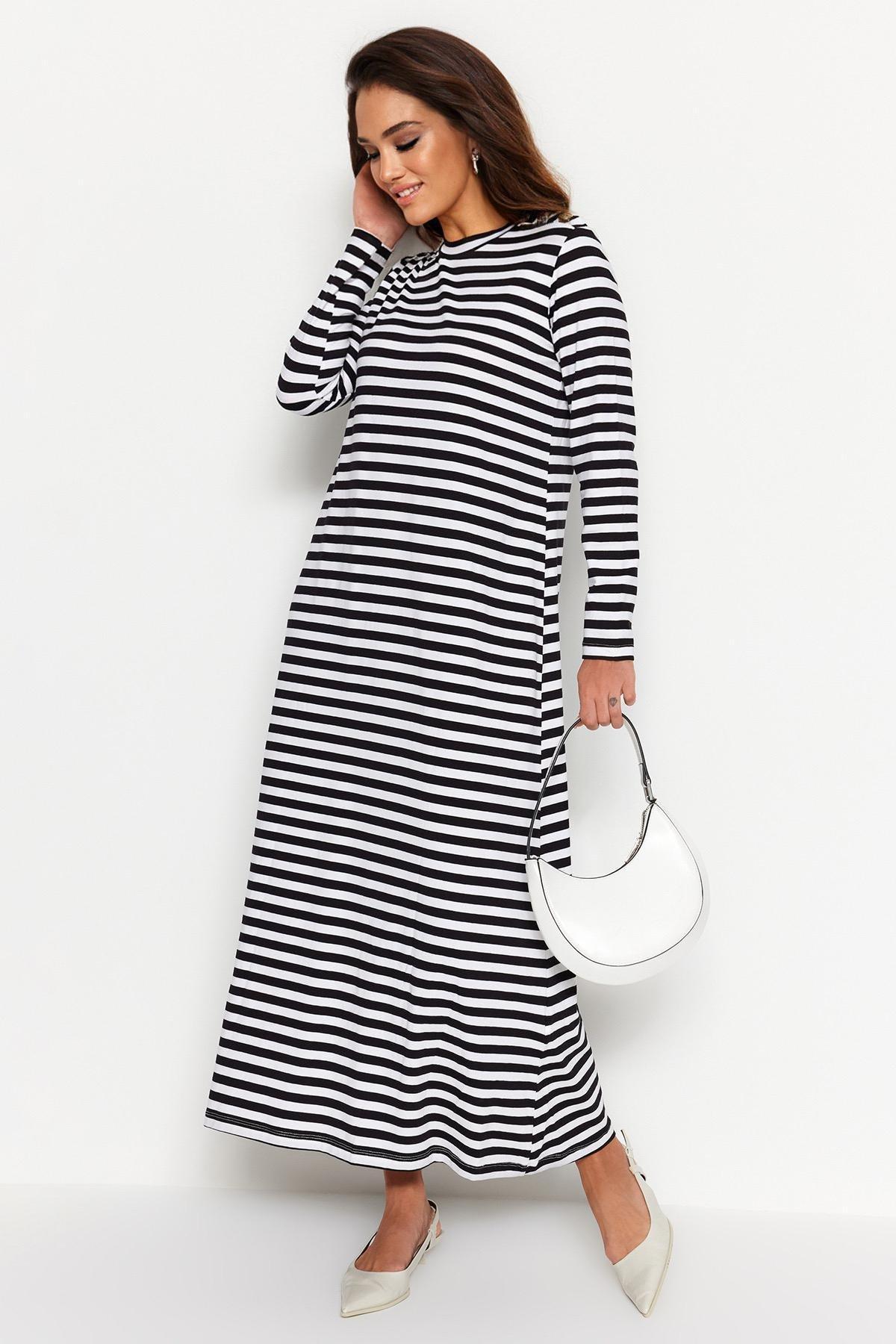 White Striped Dress, , medium