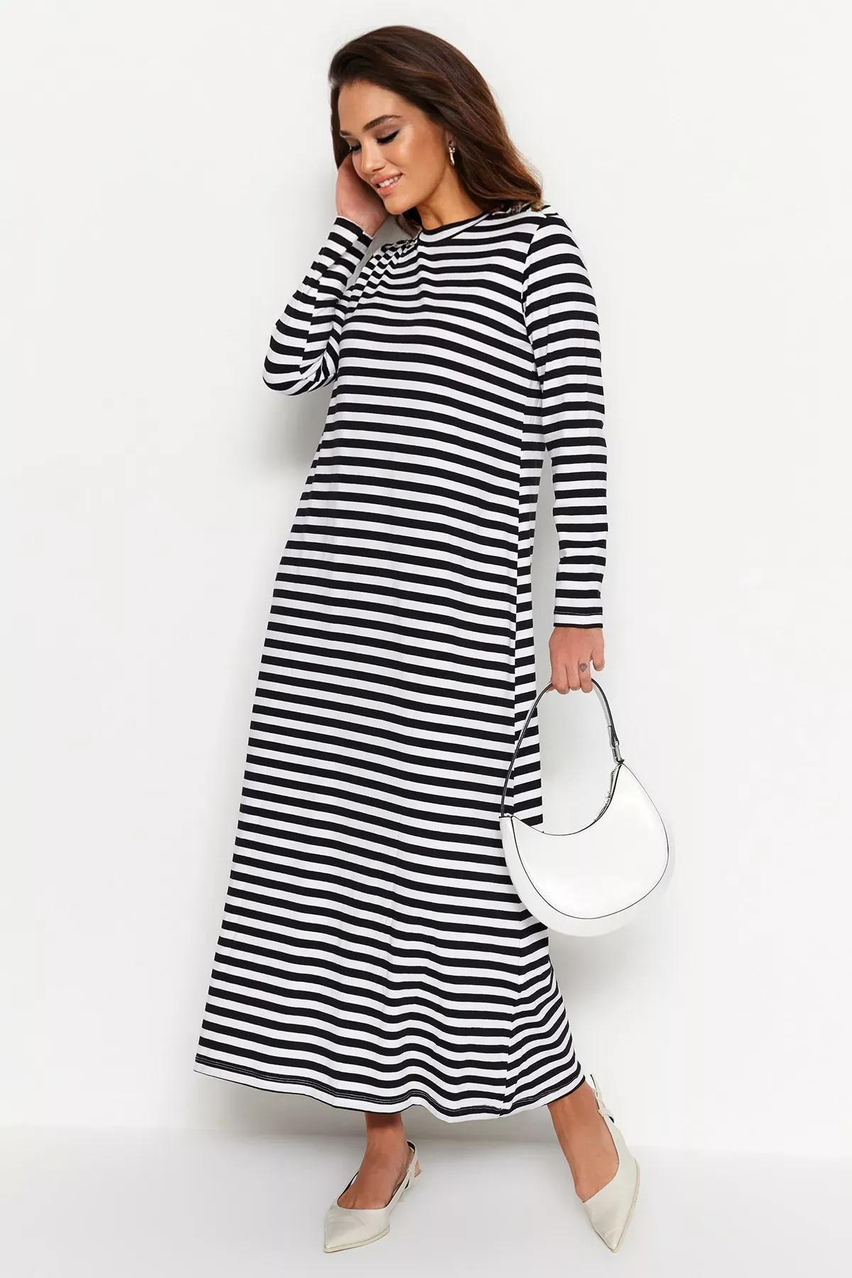 White Striped Dress, , medium