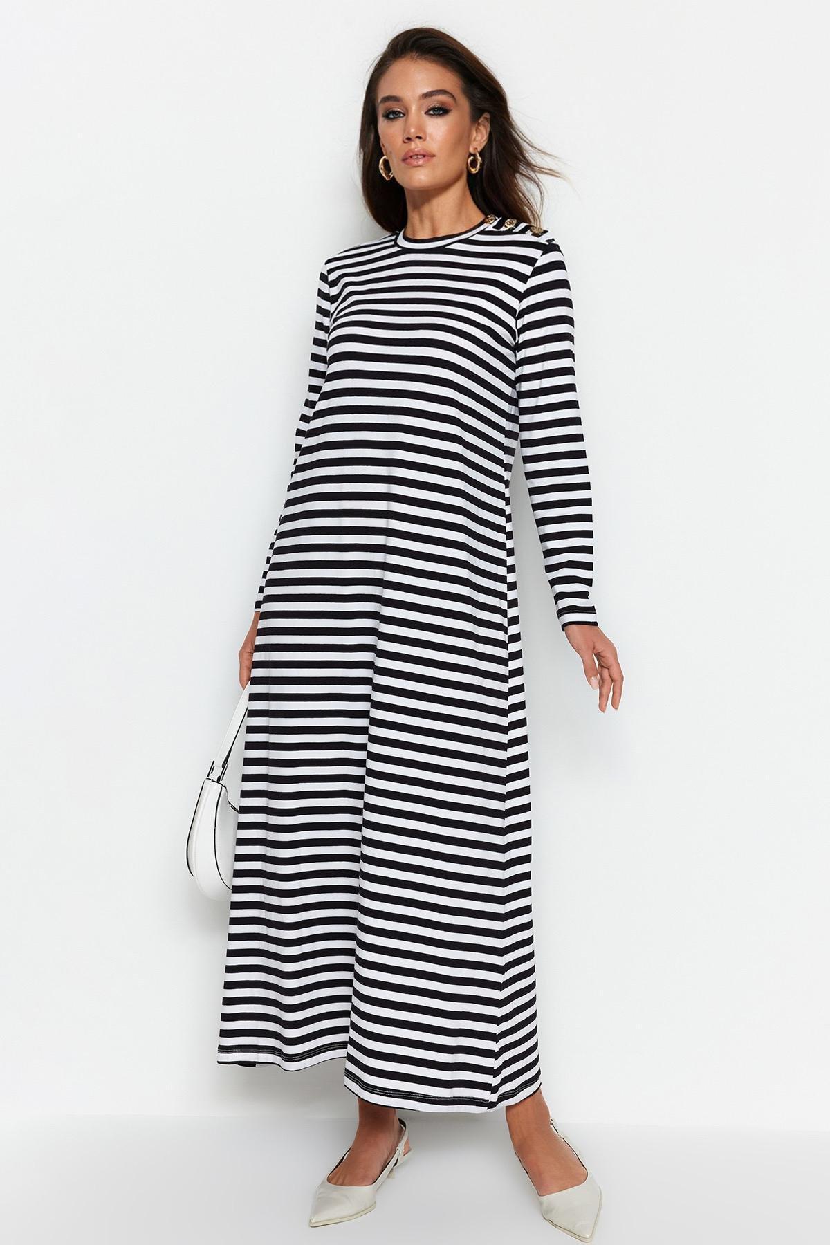 White Striped Dress, , large image number 1