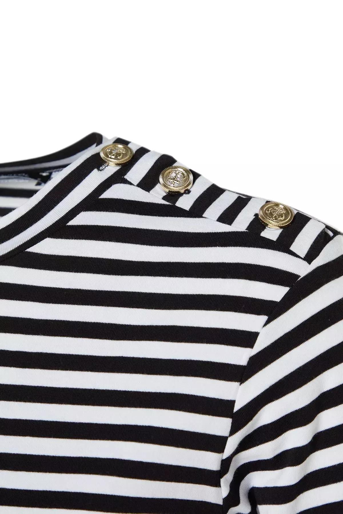 White Striped Dress, White, large image number 6