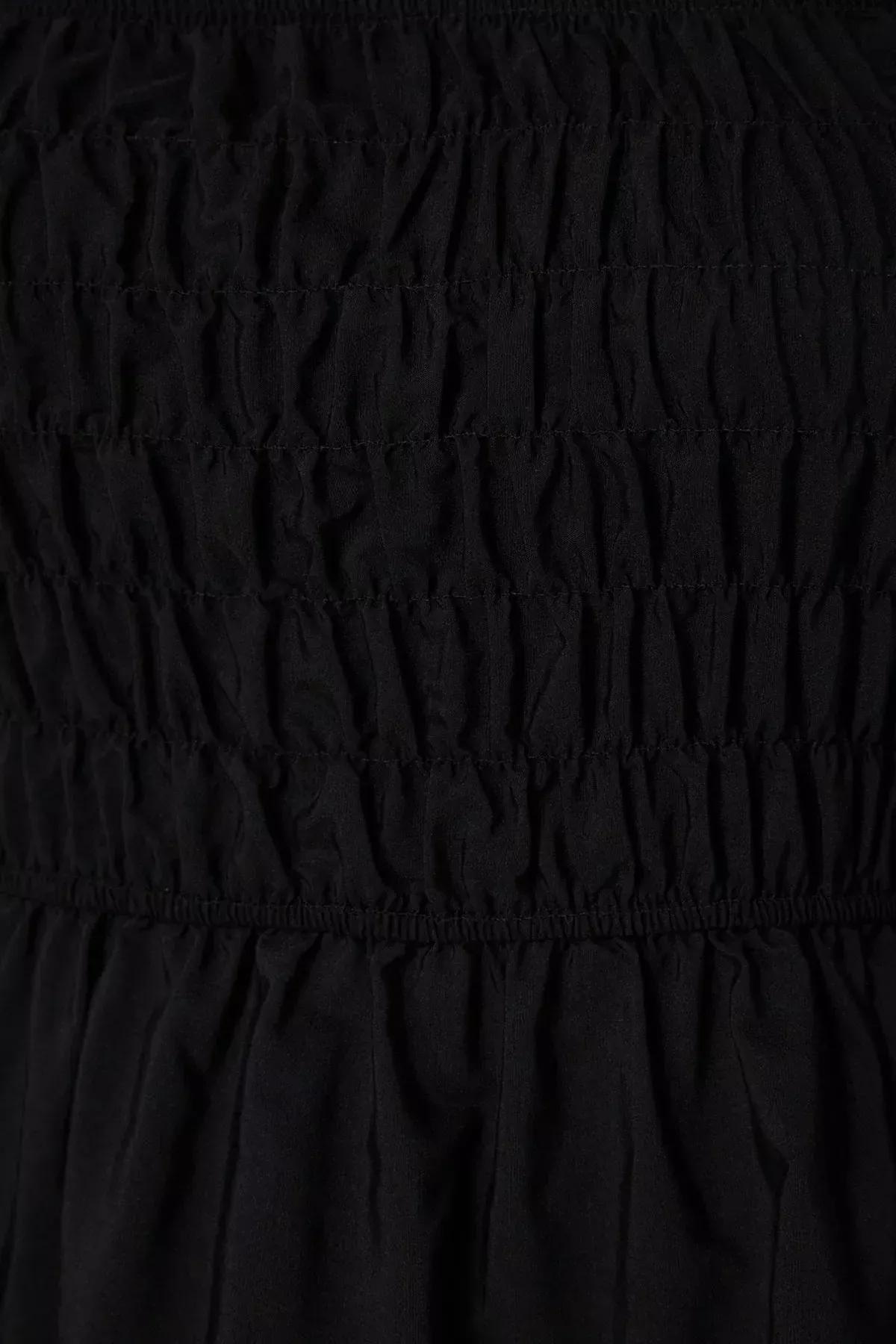 Black Fitted Plus Size Blouse, Black, large image number 5