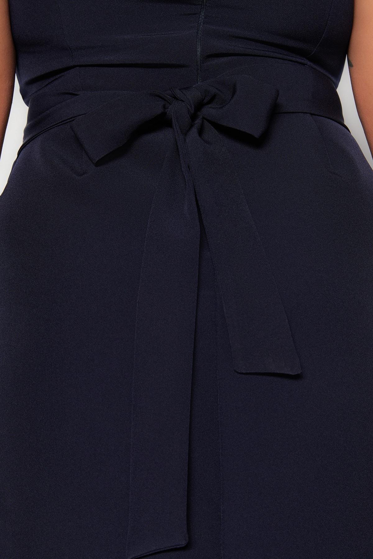 Navy A-Line Plus Size Dress, , large image number 2
