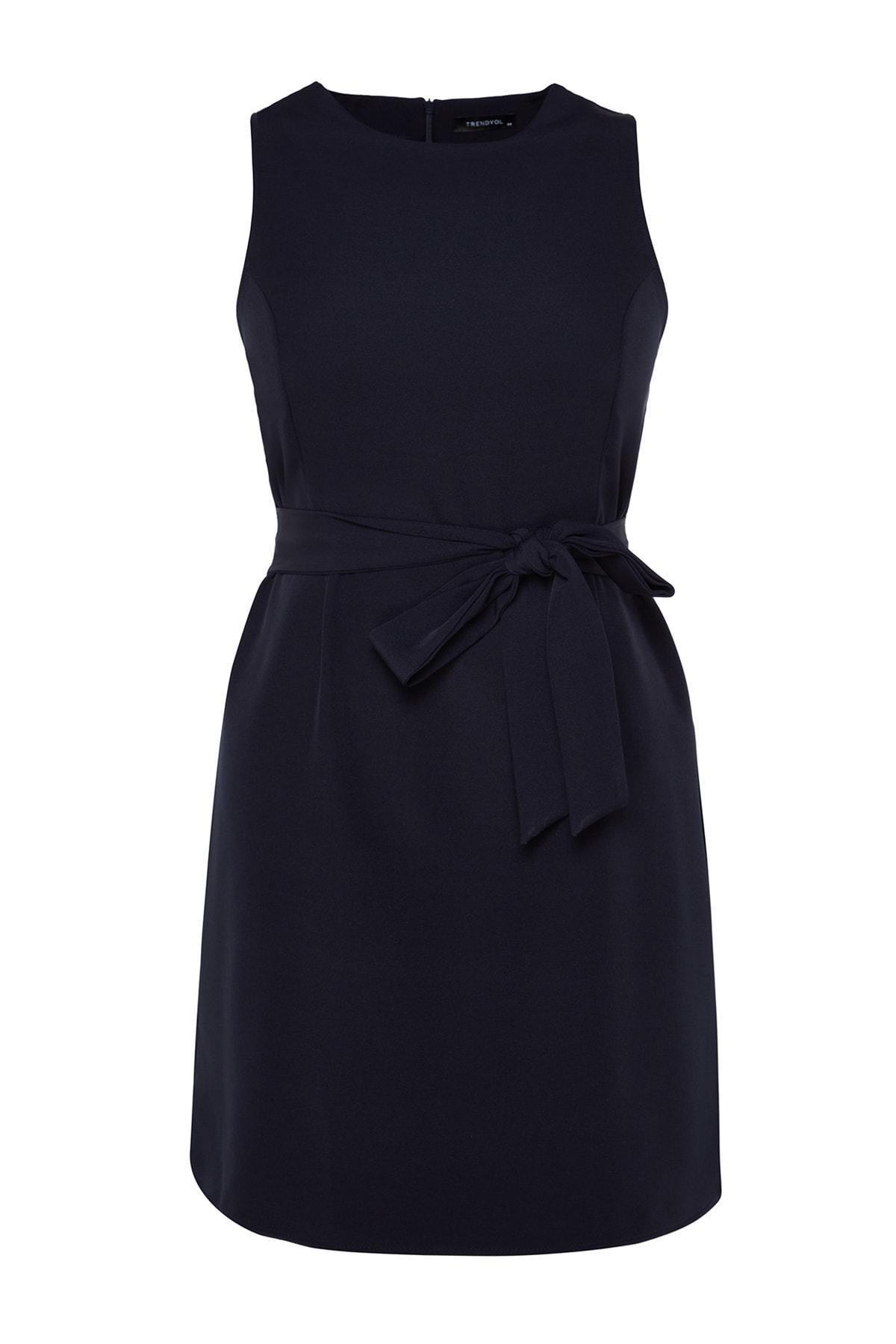 Navy A-Line Plus Size Dress, , large image number 4