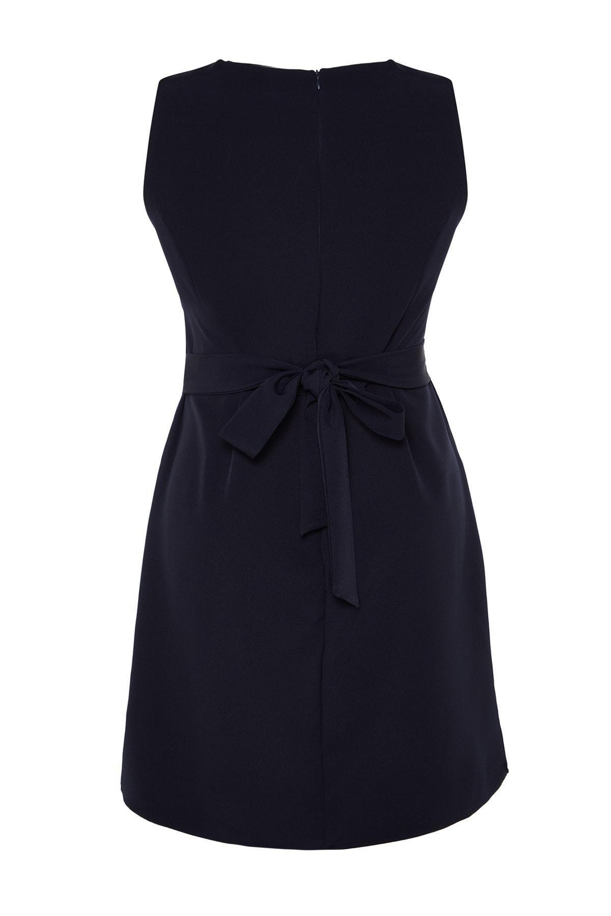 Navy A-Line Plus Size Dress, , large image number 5