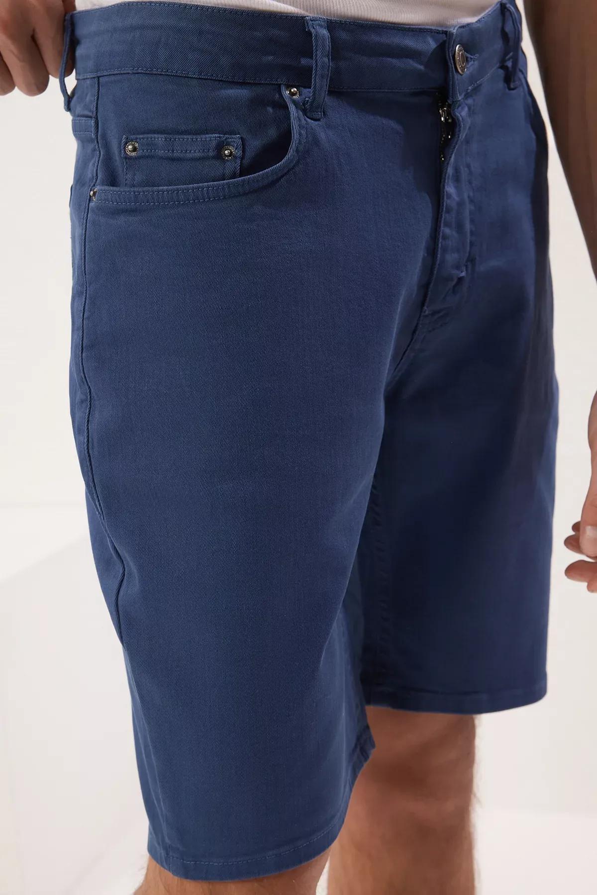 Blue Regular Fit Denim Shorts, , large image number 2