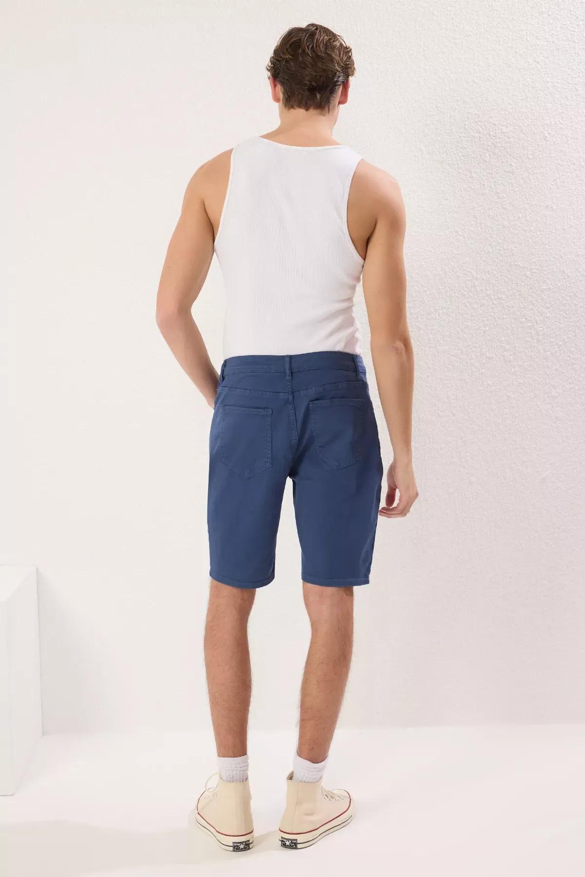 Blue Regular Fit Denim Shorts, , large image number 3