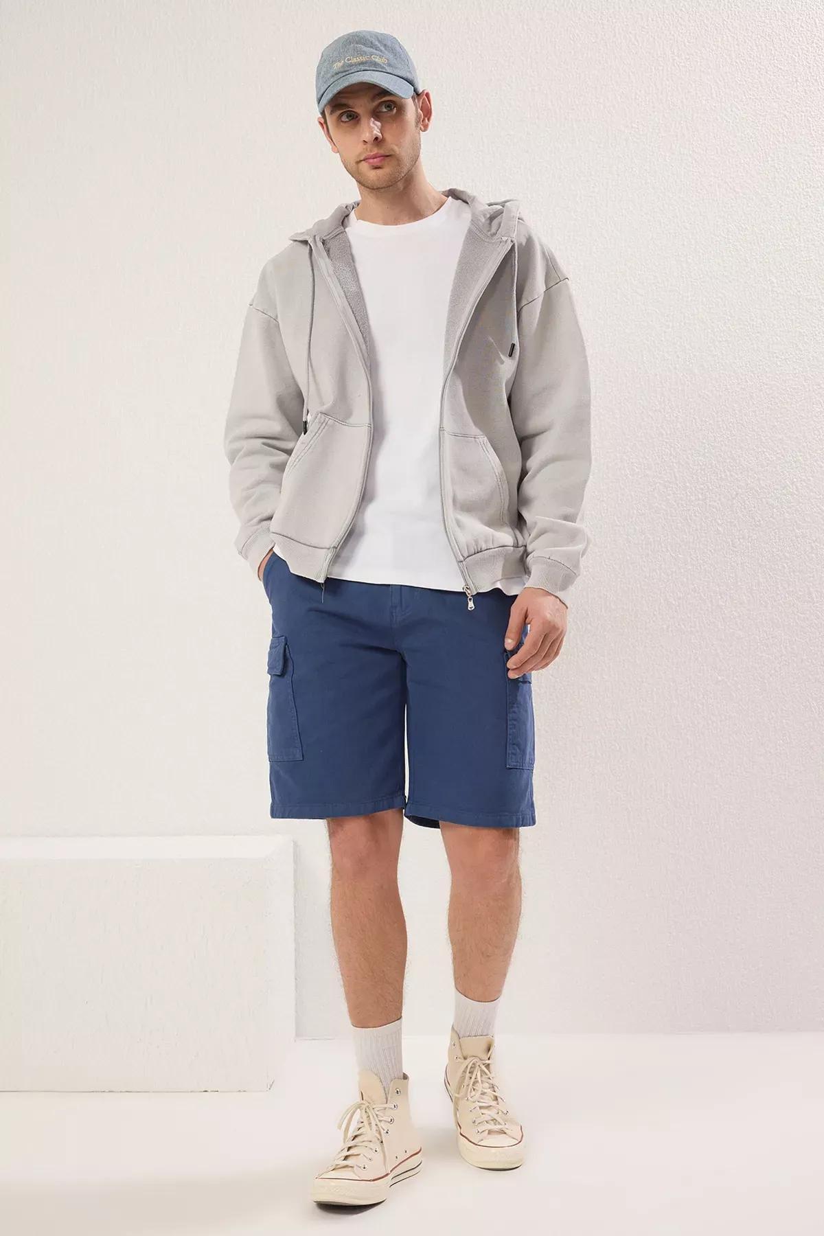 Blue Relaxed Shorts & Bermuda, Indigo, large image number 1