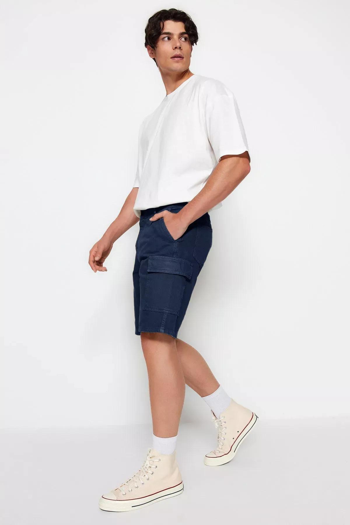 Blue Relaxed Shorts & Bermuda, Indigo, large image number 3