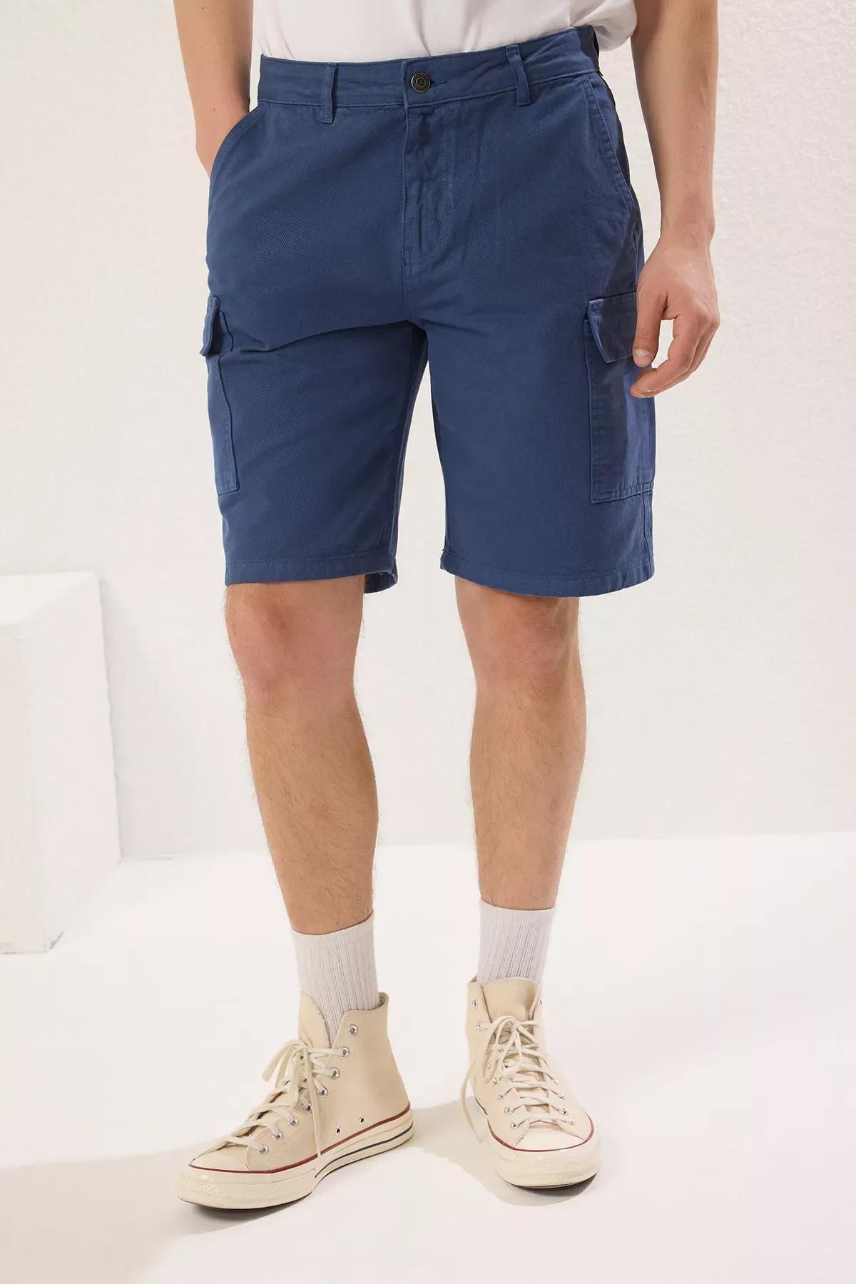 Blue Relaxed Shorts & Bermuda, Indigo, large image number 4