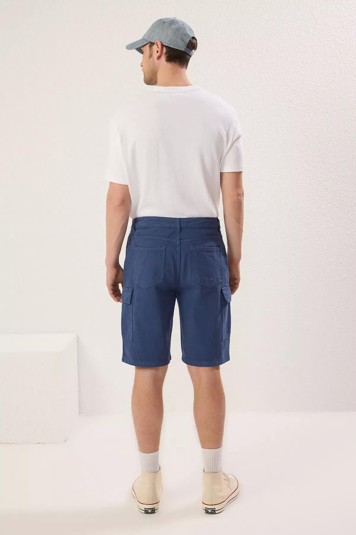 Blue Relaxed Shorts & Bermuda, Indigo, large image number 6