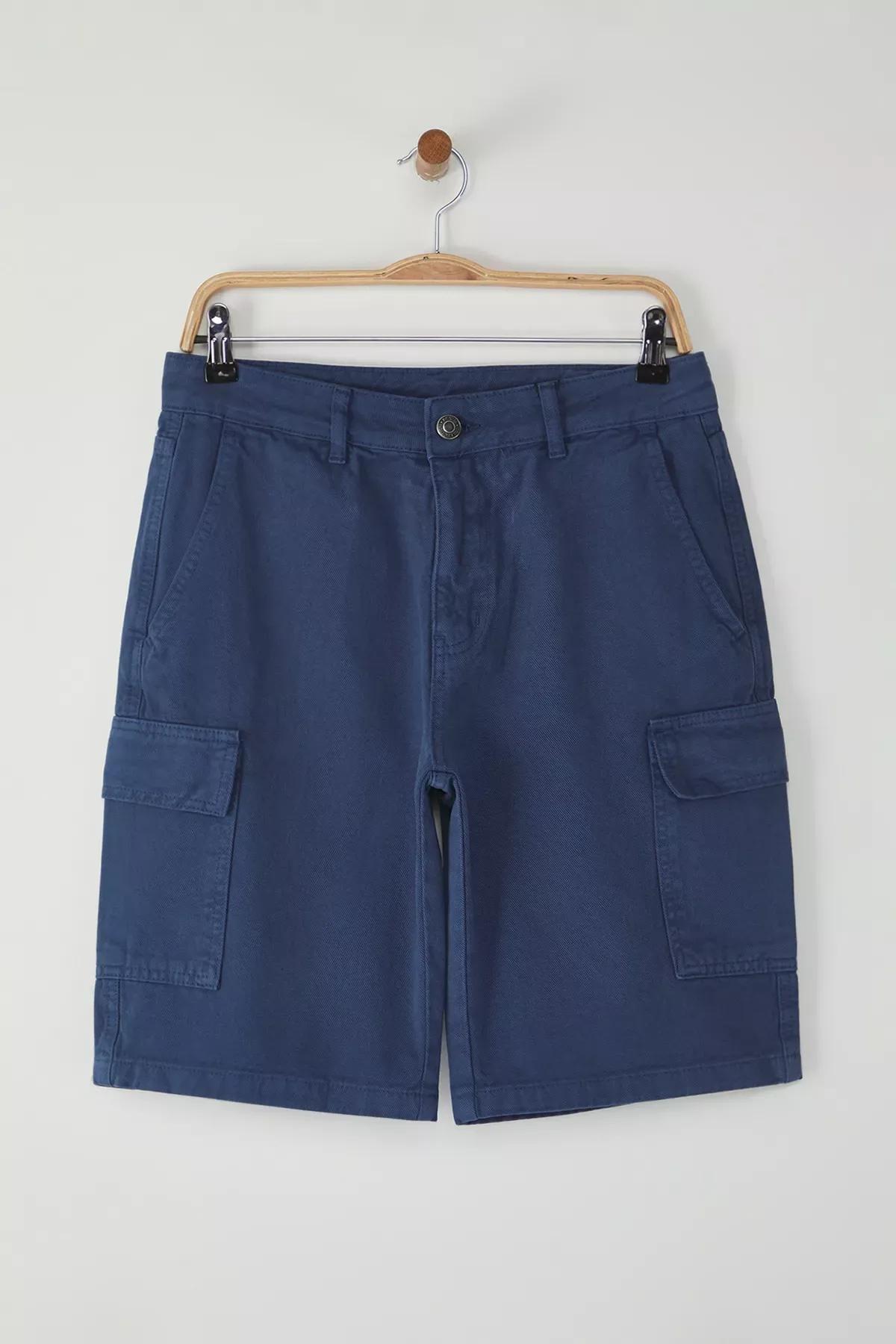 Blue Relaxed Shorts & Bermuda, Indigo, large image number 8