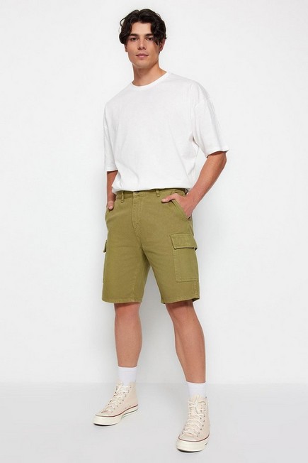 Trendyol - Khaki Normal Waist Shorts