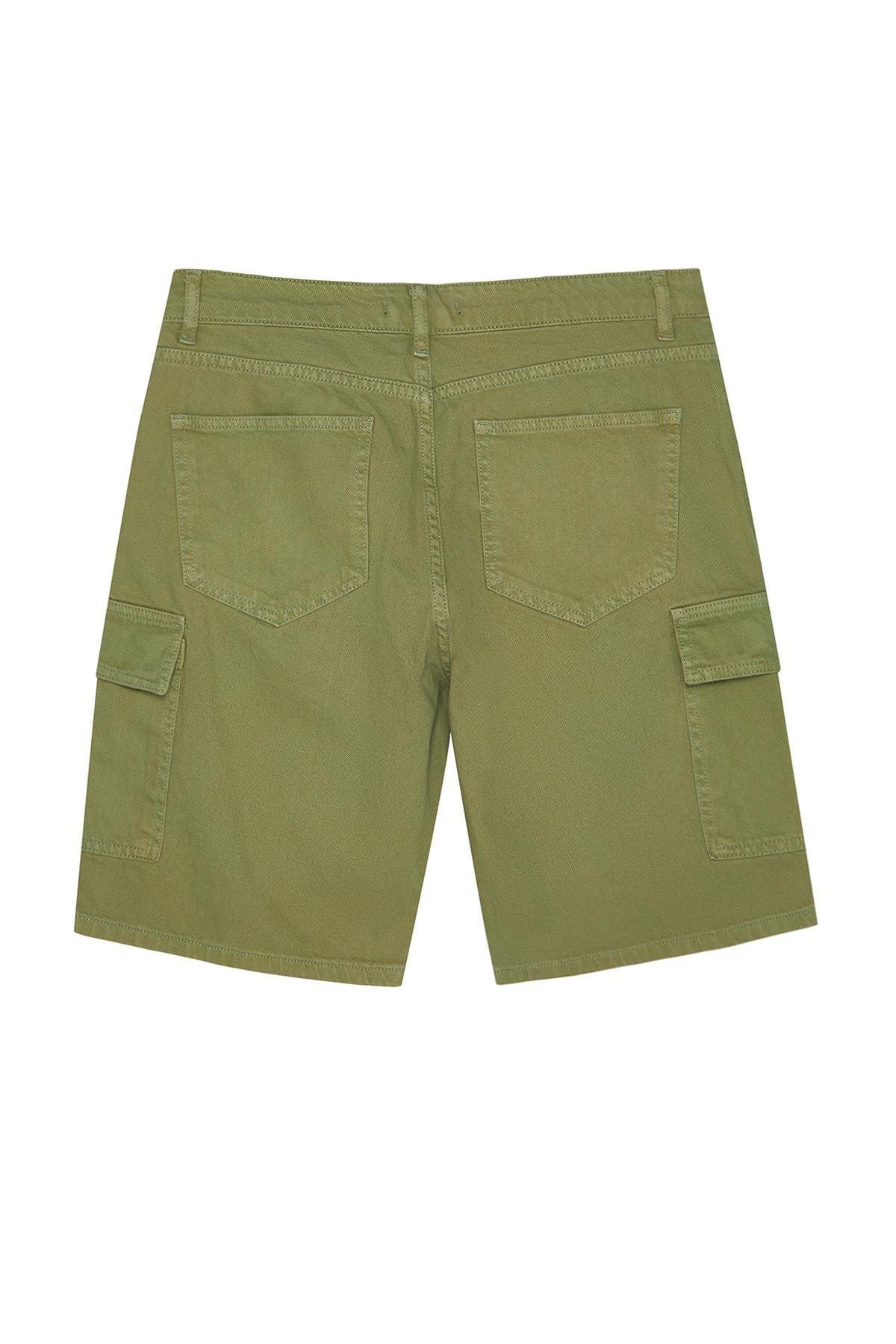 Trendyol - Khaki Mid Waist Shorts