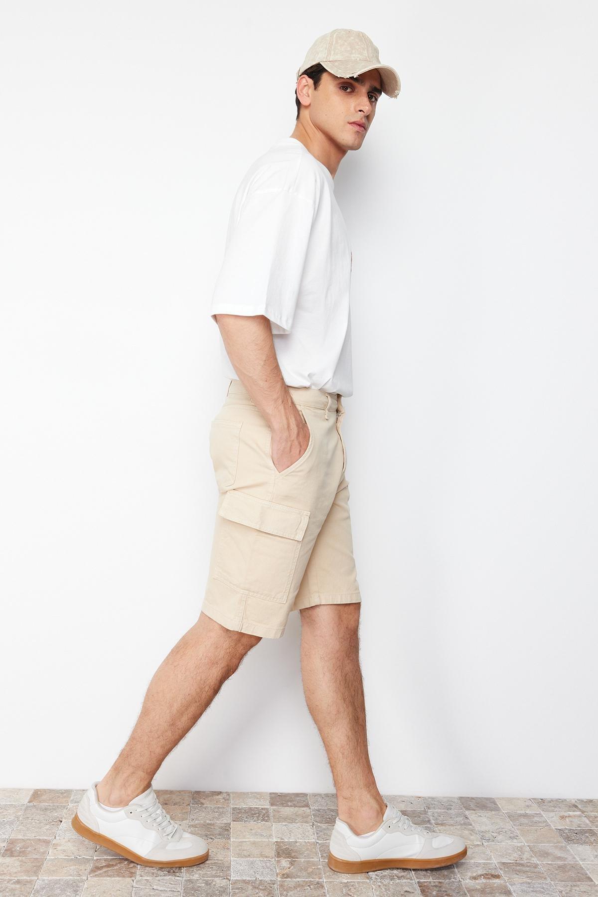 Stone Comfort Cut Cargo Pocket Denim Denim Shorts & Bermuda TMNSS23SR00065, , large image number 2