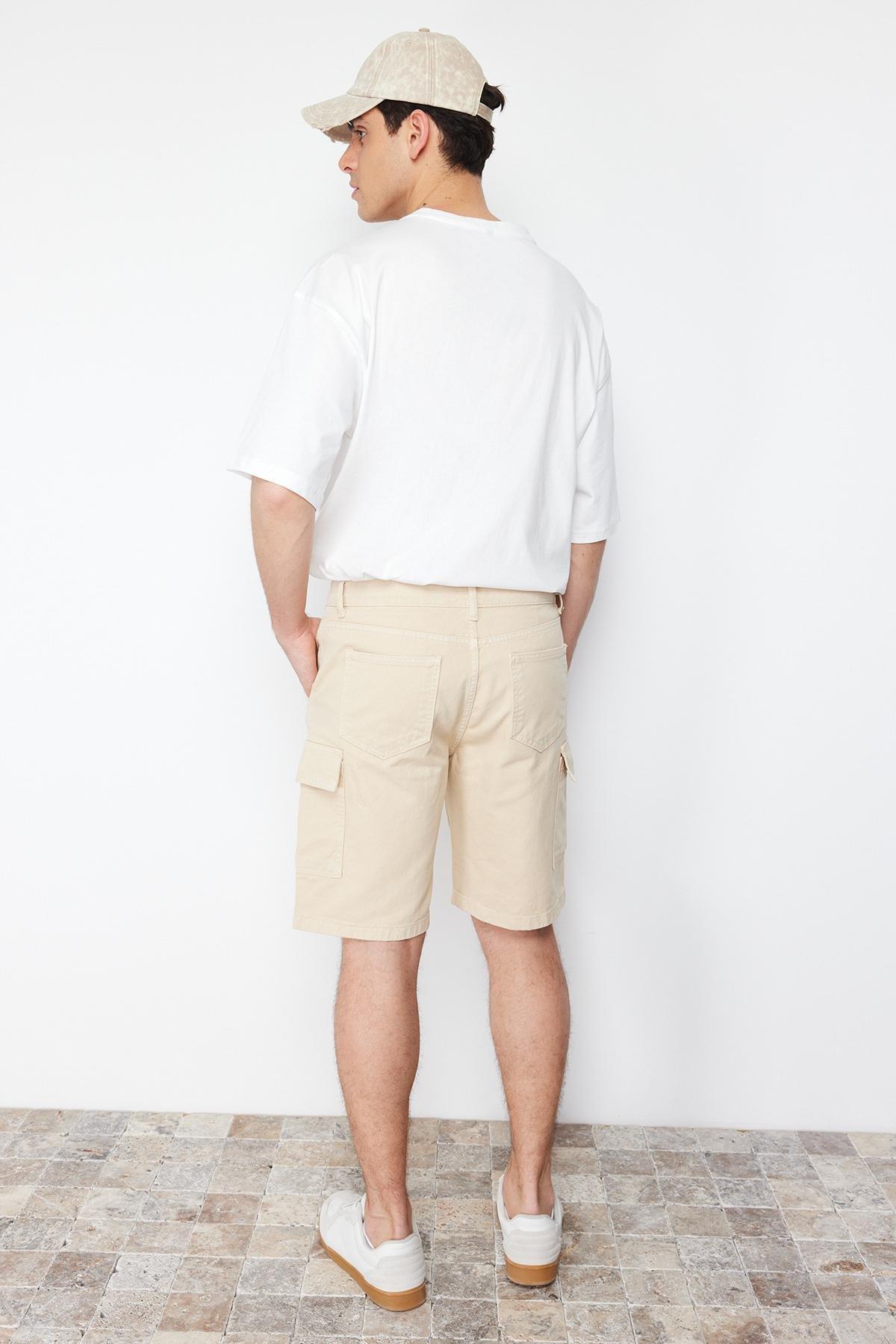 Stone Comfort Cut Cargo Pocket Denim Denim Shorts & Bermuda TMNSS23SR00065, , large image number 3
