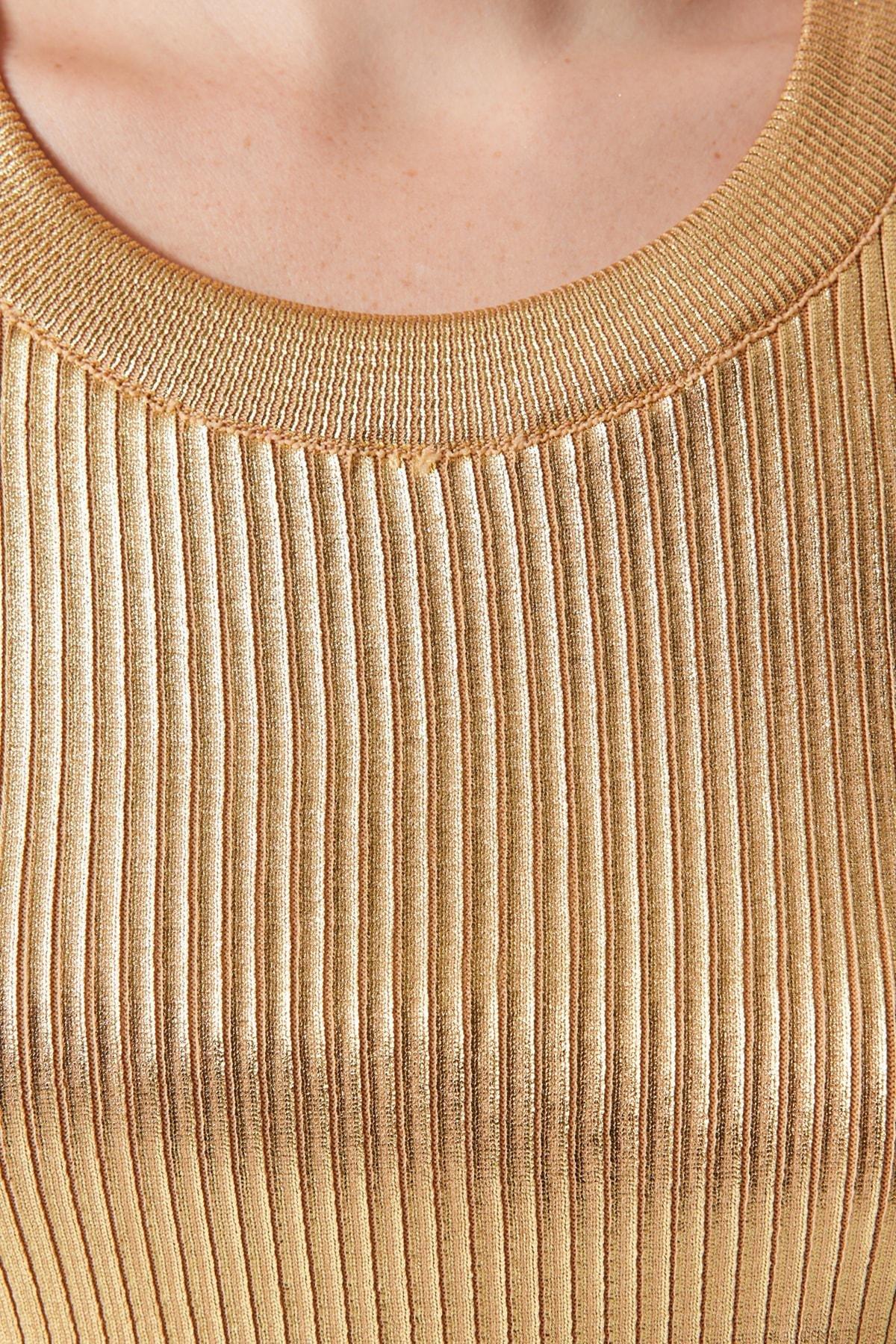 Gold Crew Neck Blouse, , large image number 4